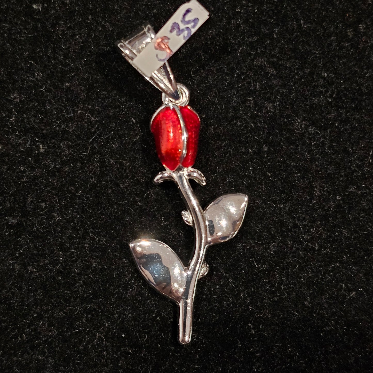 3D Stemmed Rose Pendant