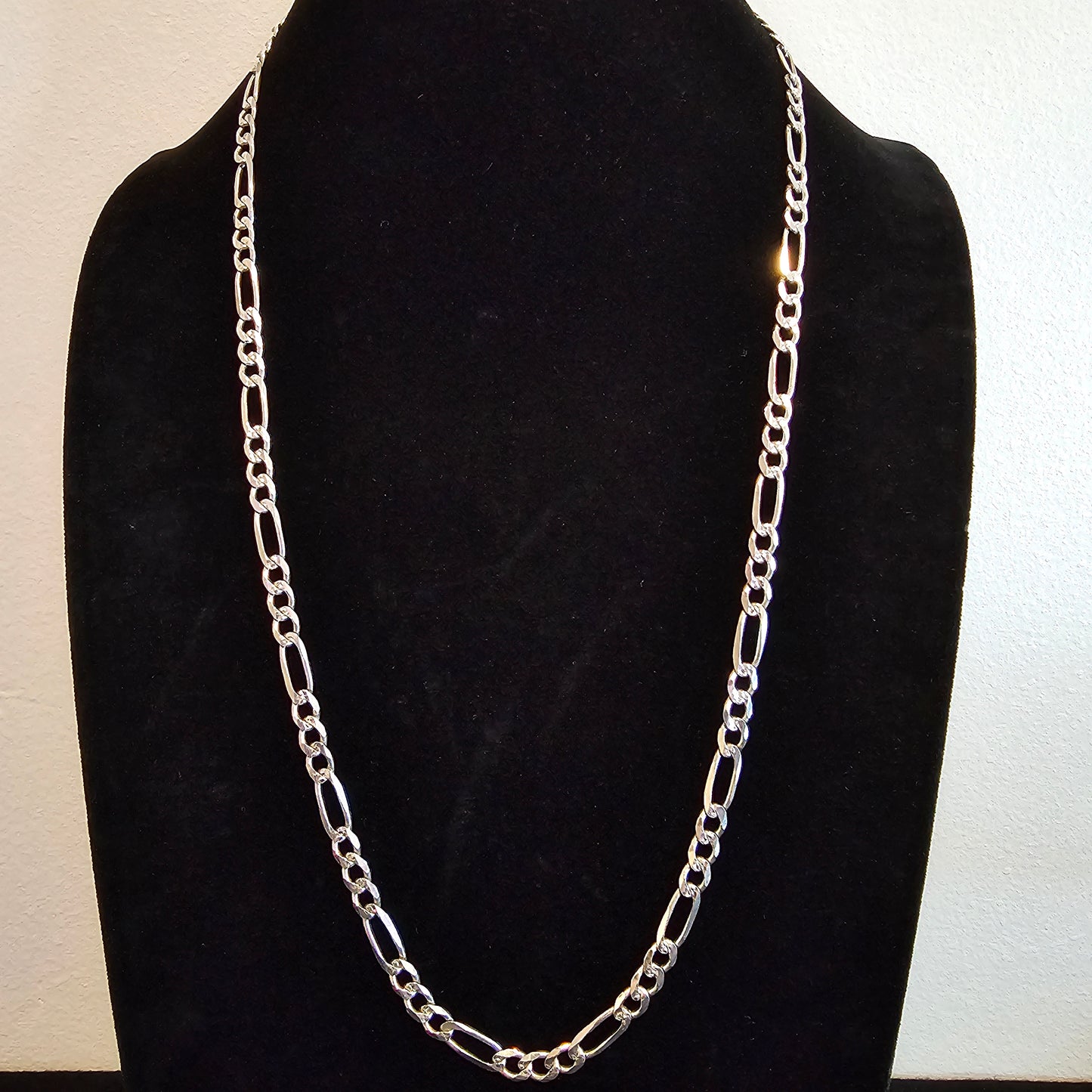 28" Figaro Link 925 Sterling Silver Chain Necklace 5mm