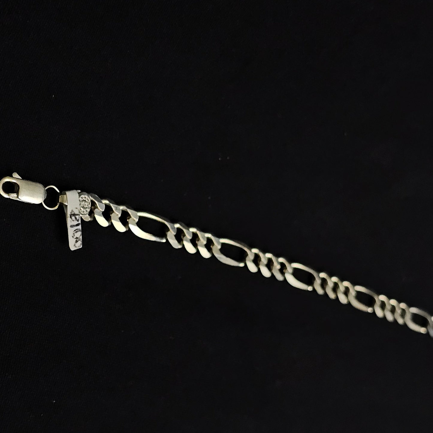 6mm Figaro Bracelet 925 Sterling Silver 8"