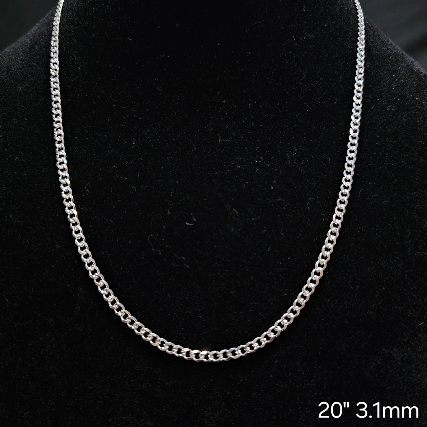 Cuban Curb Link 925 Sterling Silver Chain - 3.1mm