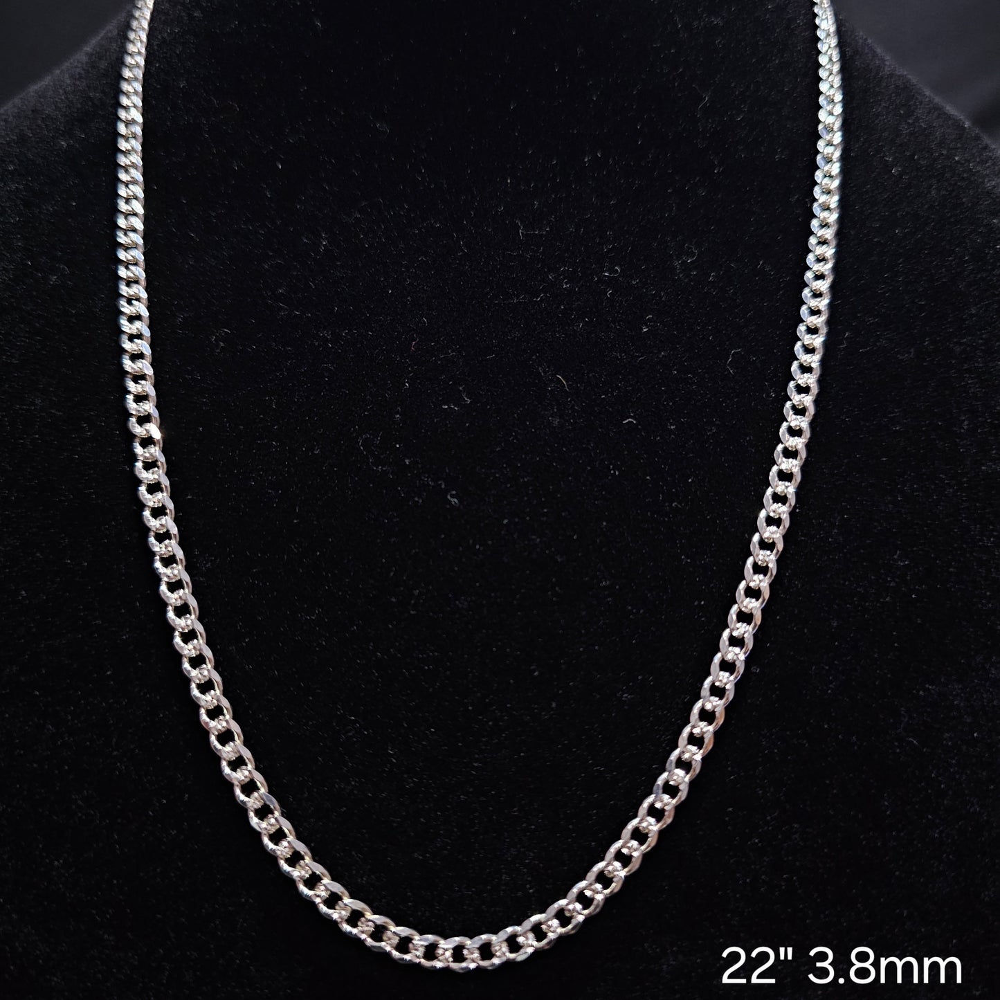Cuban Curb Link 925 Sterling Silver Chain Necklace - 3.8mm