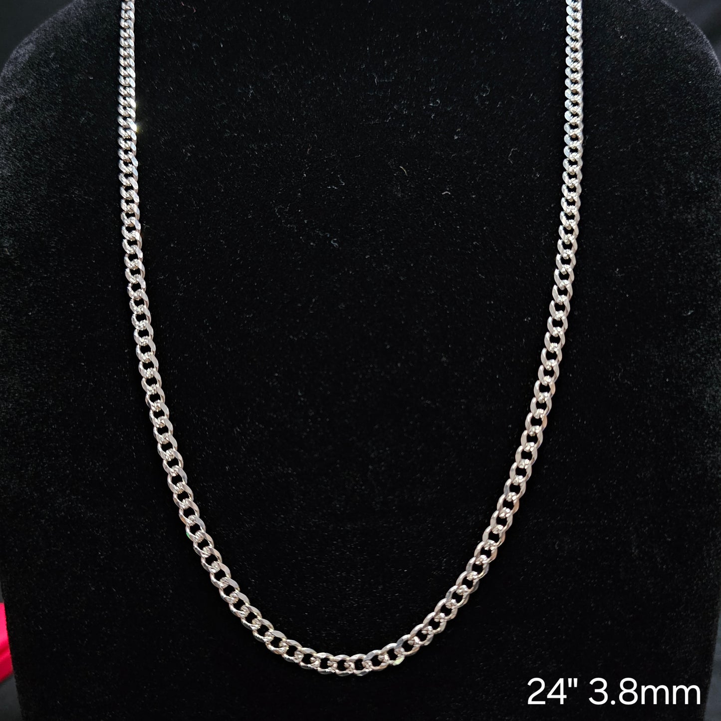 Cuban Curb Link 925 Sterling Silver Chain Necklace - 3.8mm