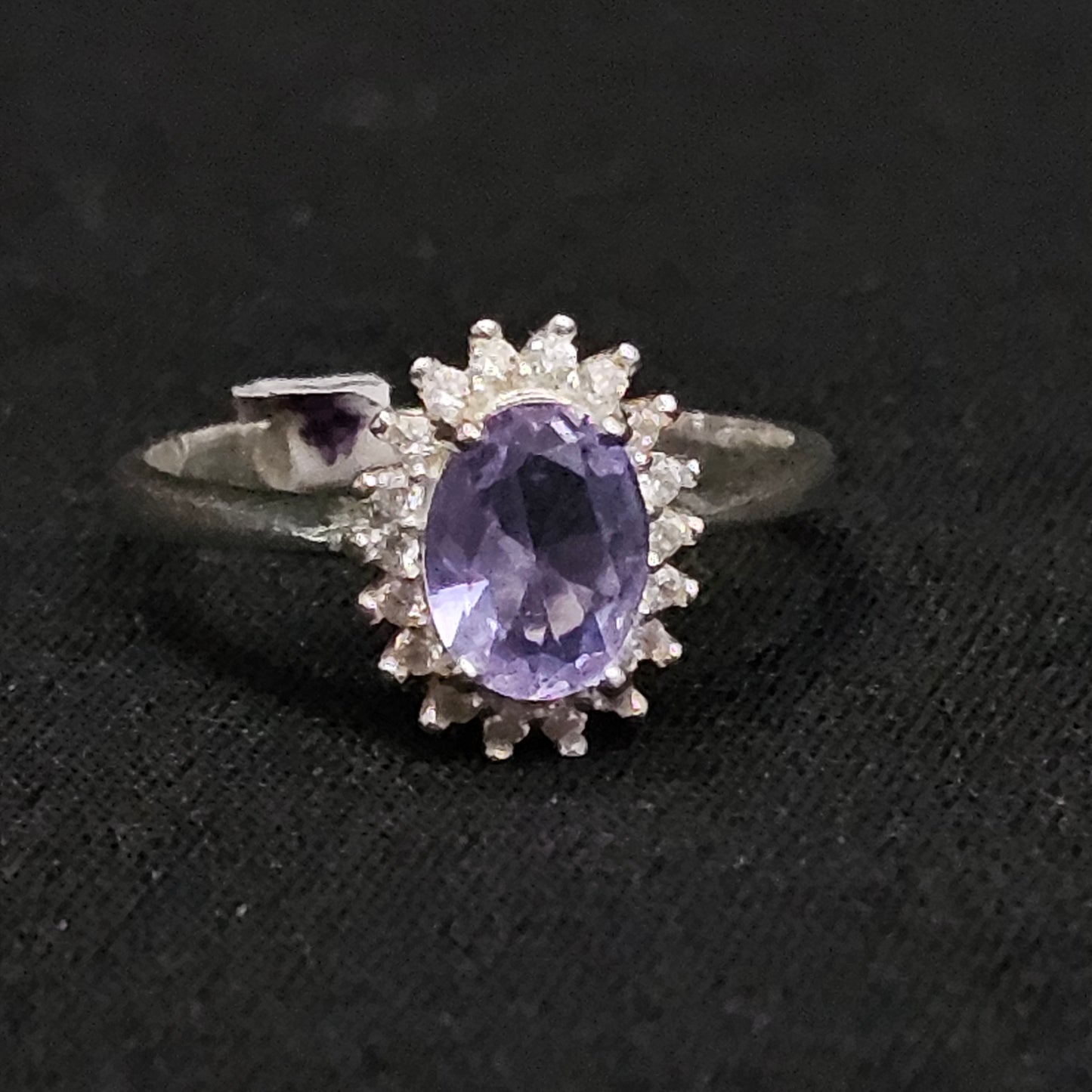 Lilac Oval Stone Ring 925 Sterling Silver