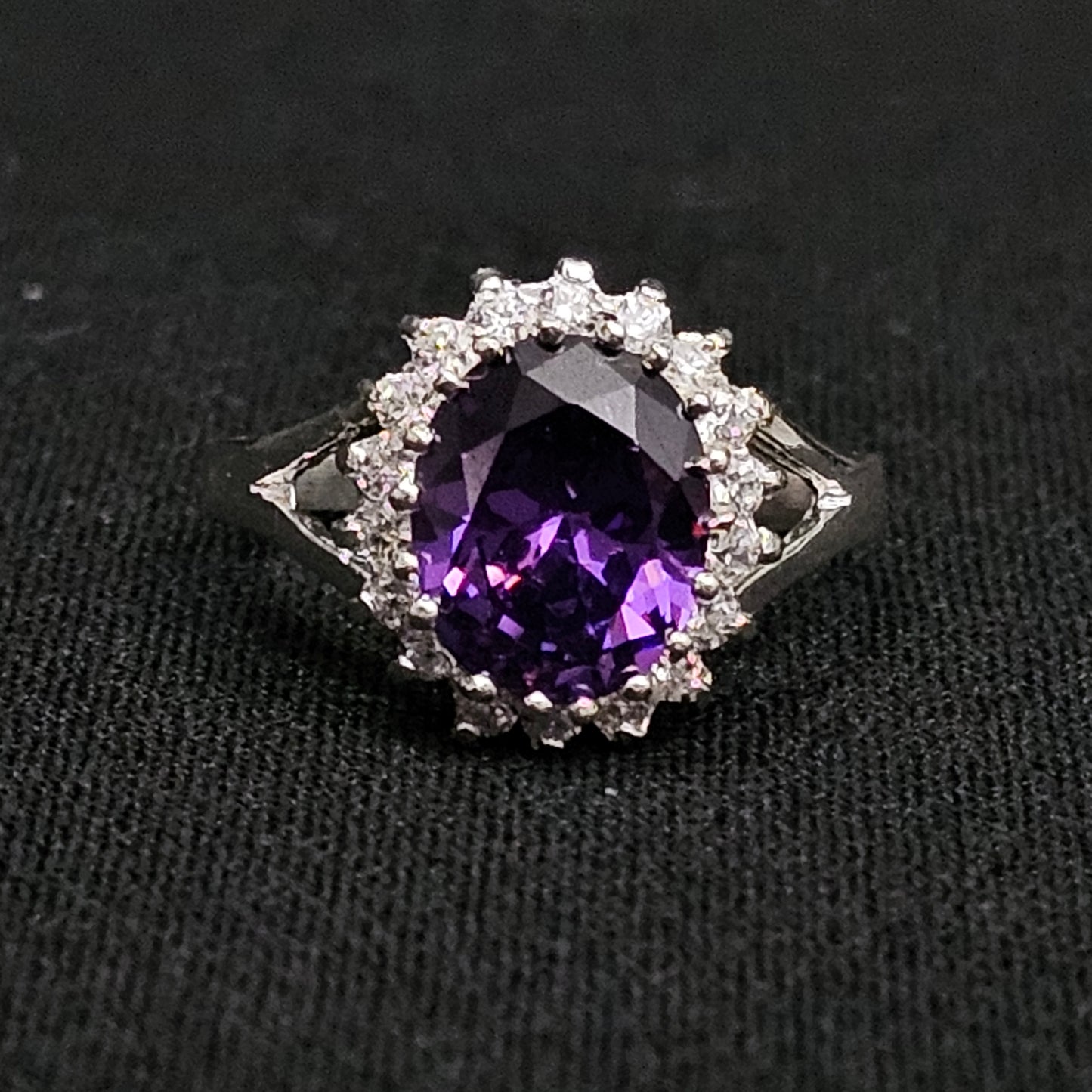 Amethyst Purple Oval Ring 925 Sterling Silver