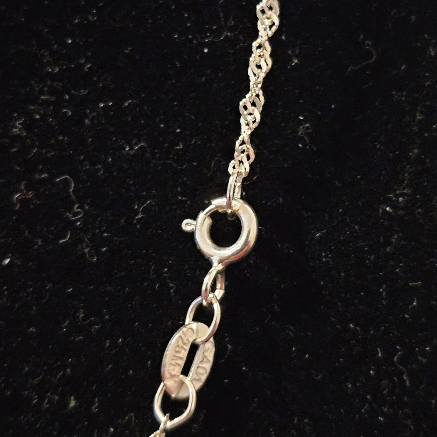 Dainty Twisted Link 925 Sterling Silver Chain Necklace 19" 2mm