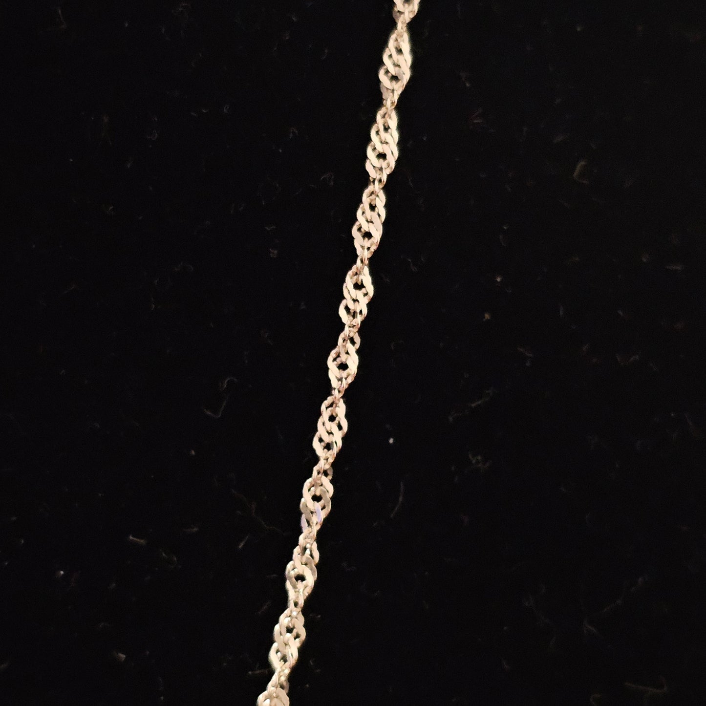 Dainty Twisted Link 925 Sterling Silver Chain Necklace 19" 2mm