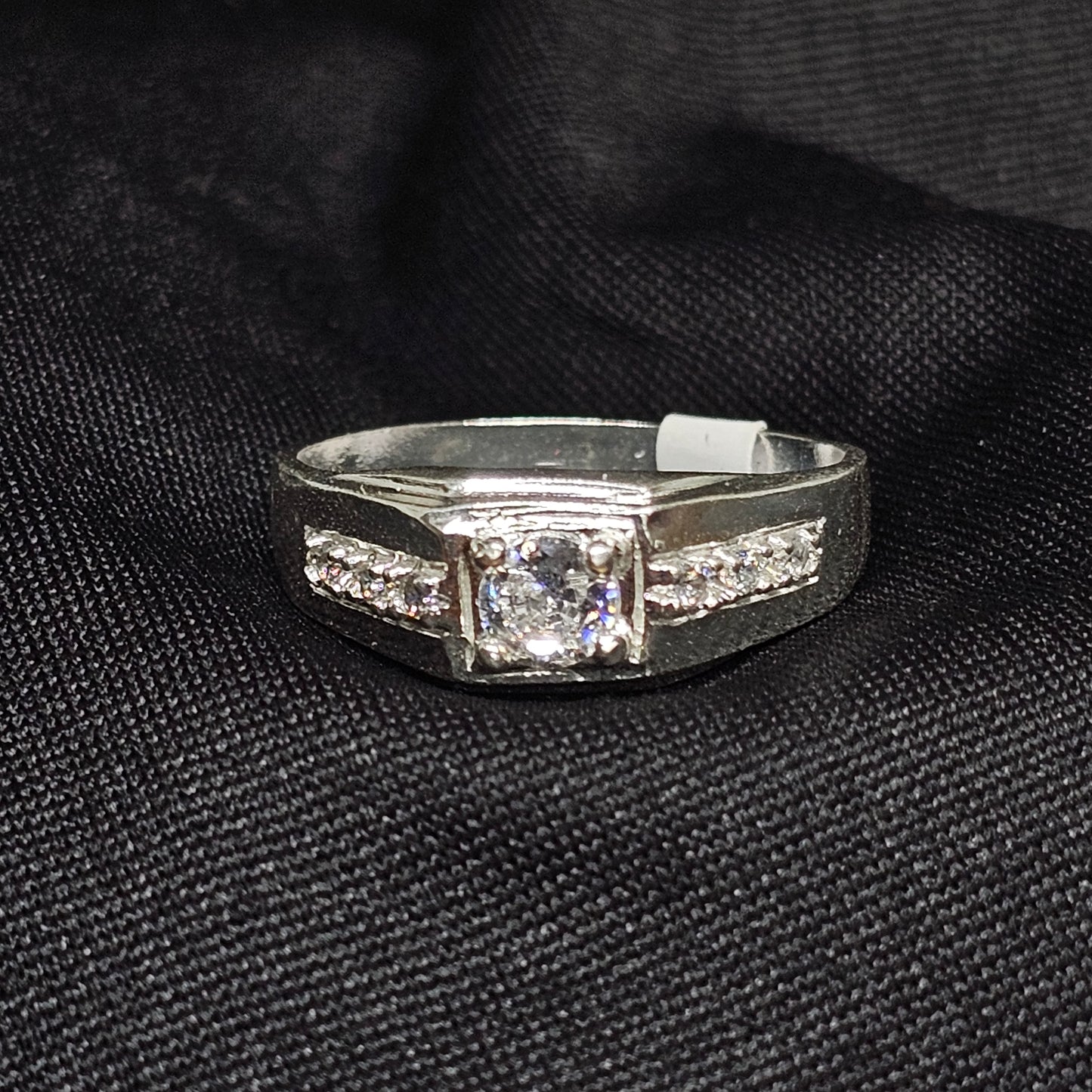 Men's Silver Ring with Cubic Zirconia - Sizes 9, 10, 11.5, 4g