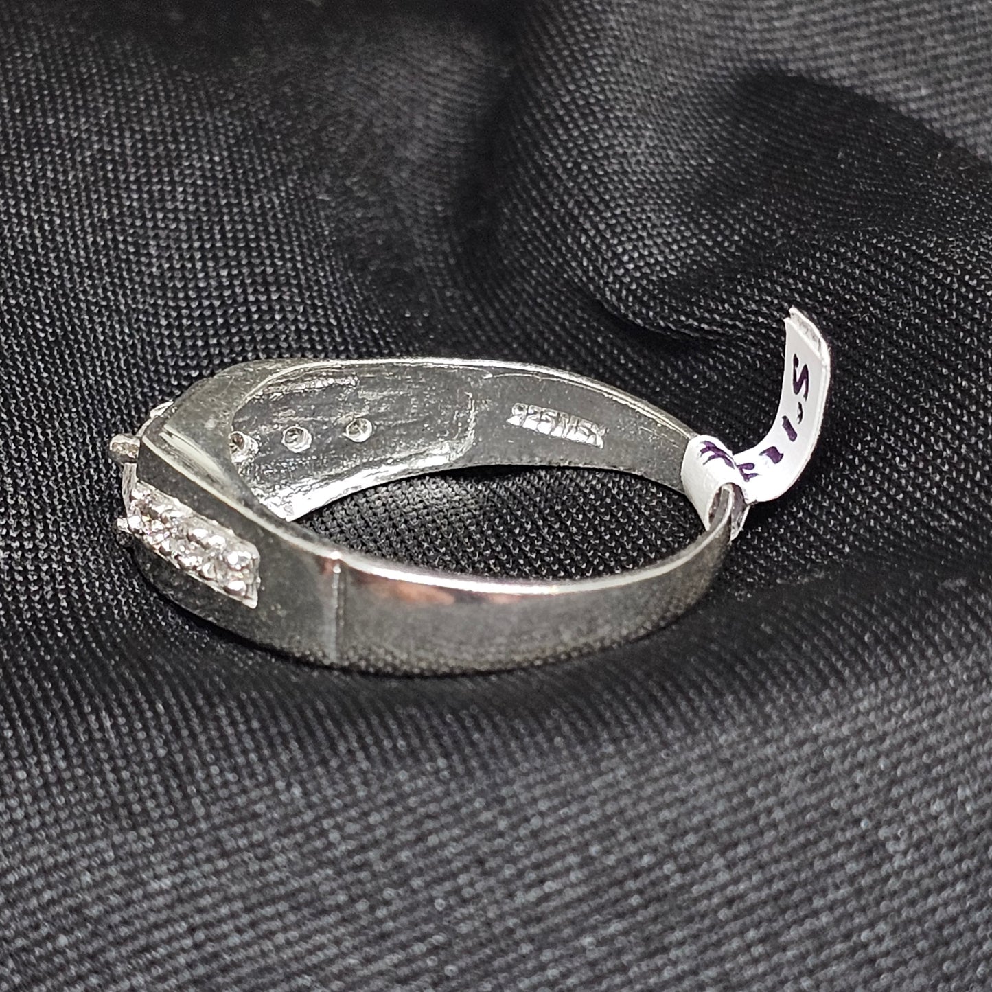 Men's Silver Ring with Cubic Zirconia - Sizes 9, 10, 11.5, 4g