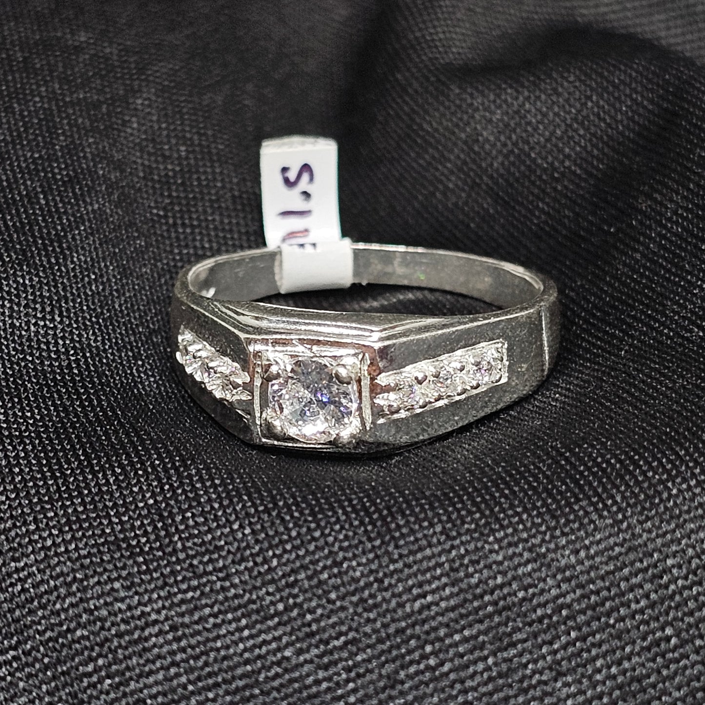 Men's Silver Ring with Cubic Zirconia - Sizes 9, 10, 11.5, 4g
