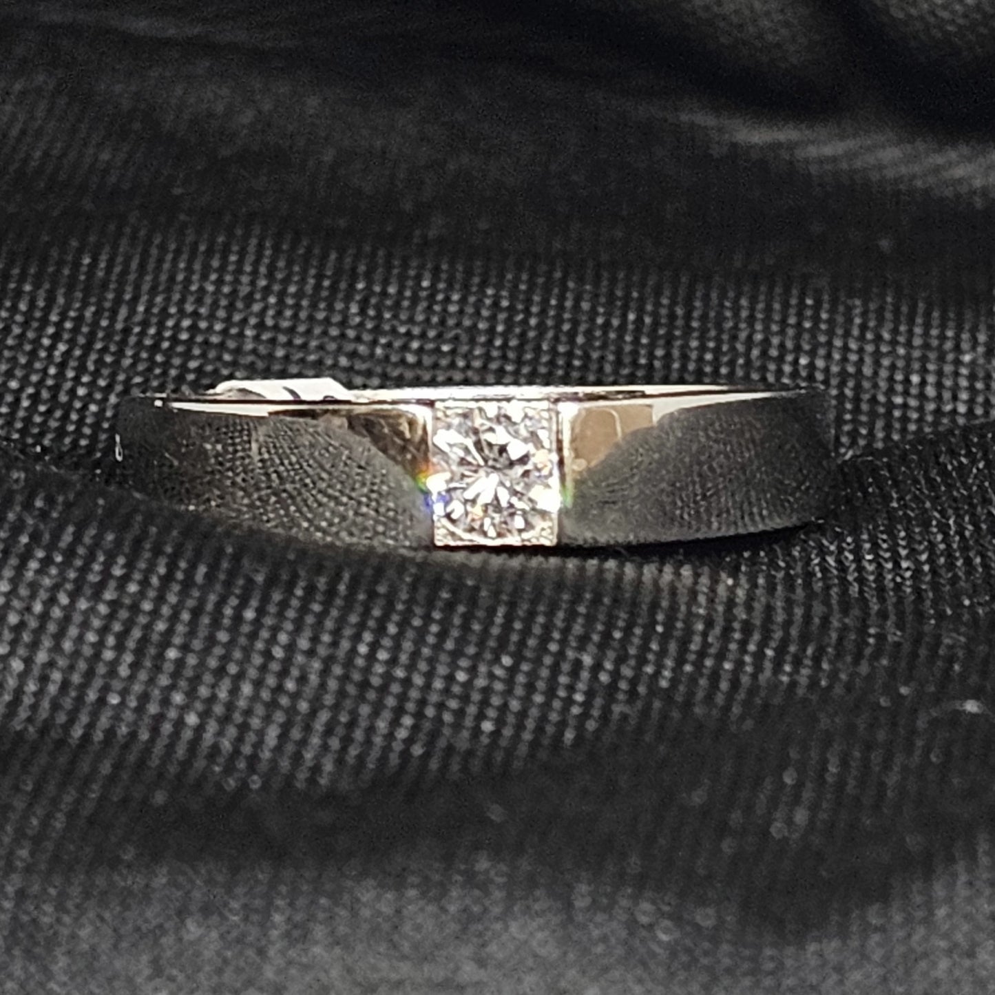 Men’s Silver Solitaire Ring – Size 8.5/9, 3.5g, Bold Shine