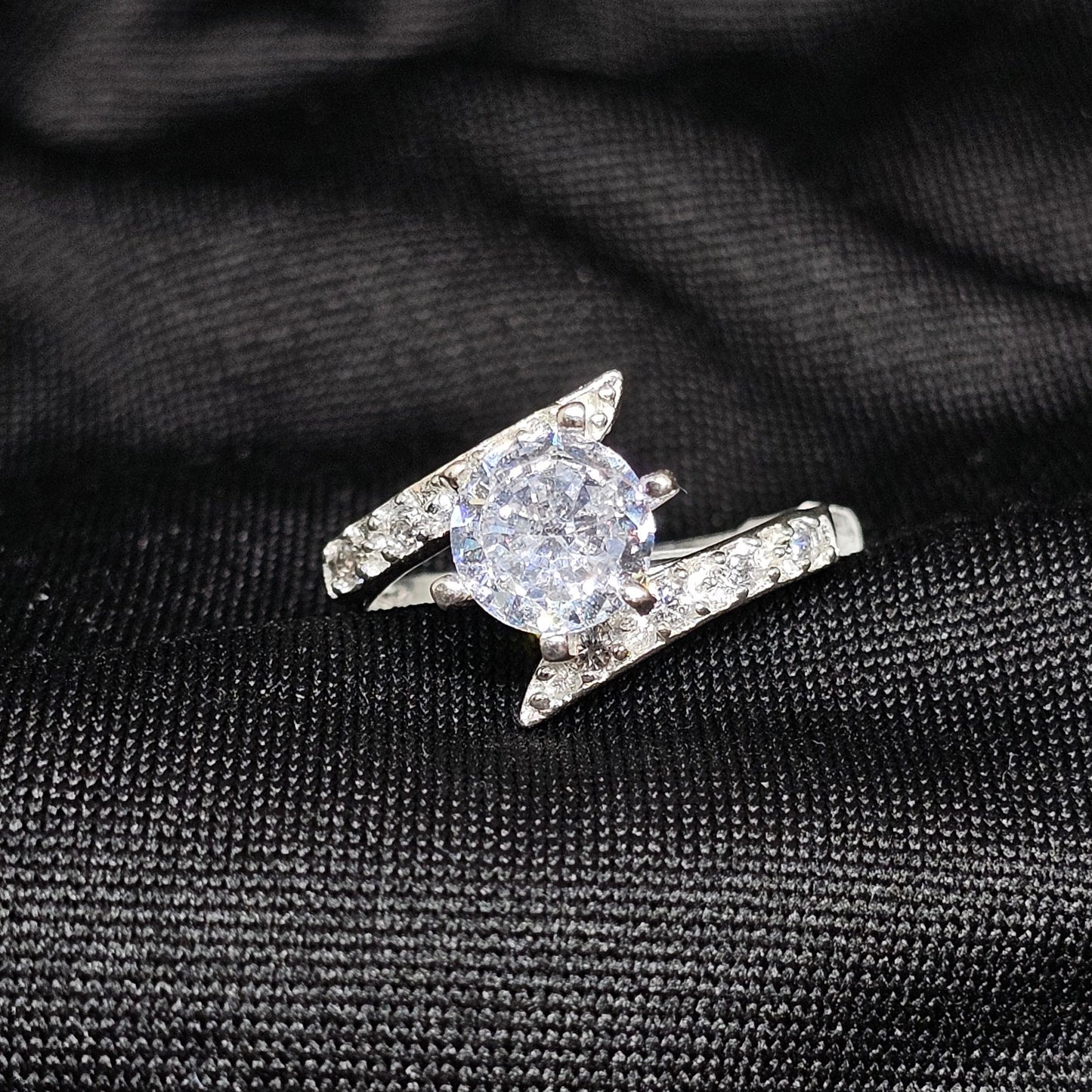 Elegant Split- Cubic Zirconia Engagement Ring