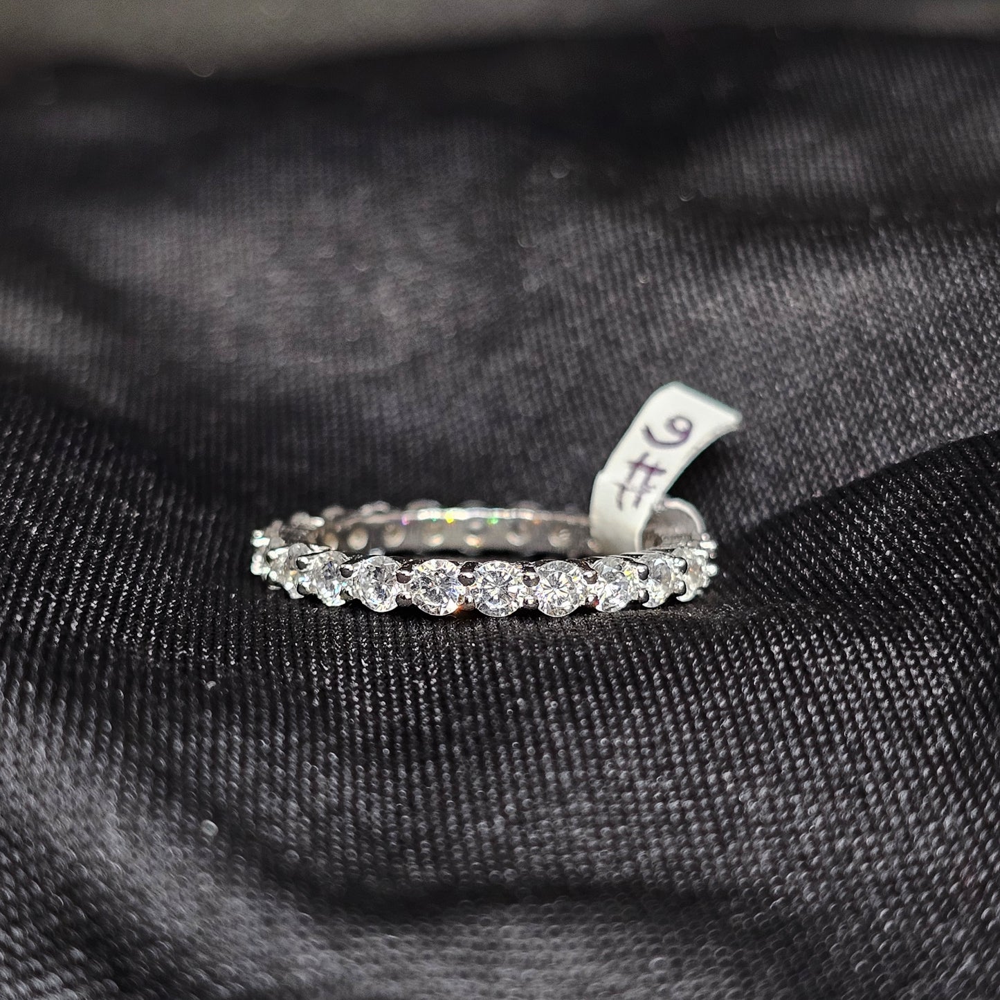 925 Silver CZ Eternity Band Ring – Size 9.5, 4.5g, Sparkling Shine