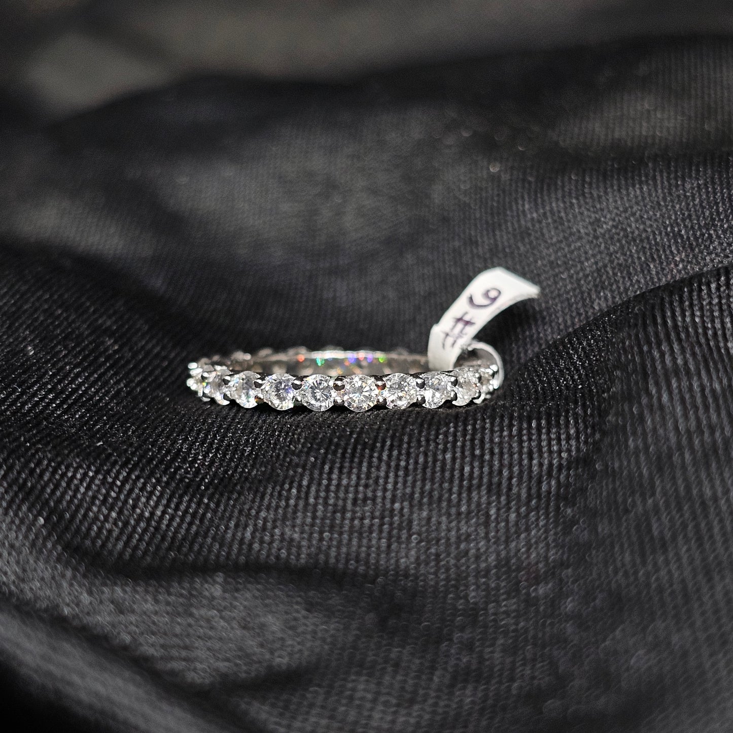 925 Silver CZ Eternity Band Ring – Size 9.5, 4.5g, Sparkling Shine