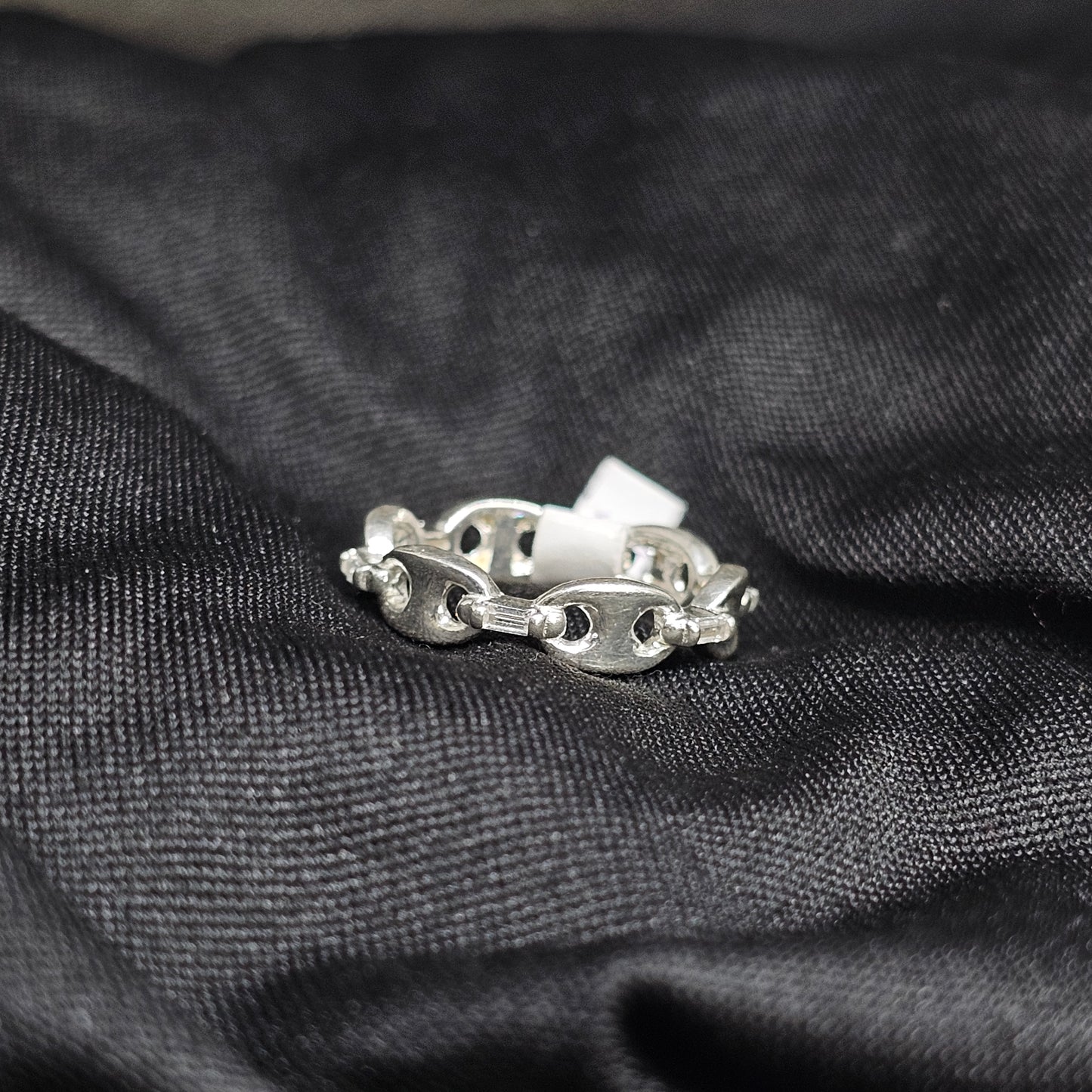Bold Silver Chain-Link Ring – Size 6, 2.5g, Modern Unisex Design