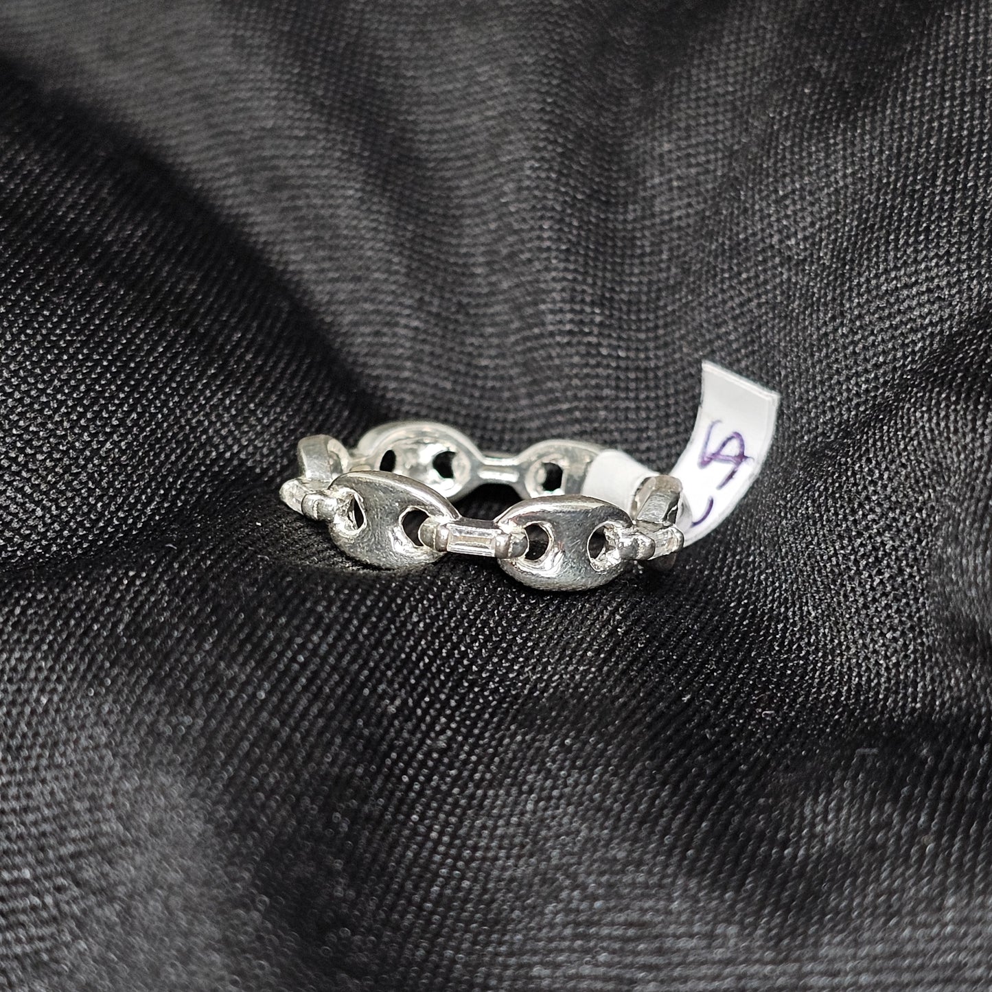 Bold Silver Chain-Link Ring – Size 6, 2.5g, Modern Unisex Design