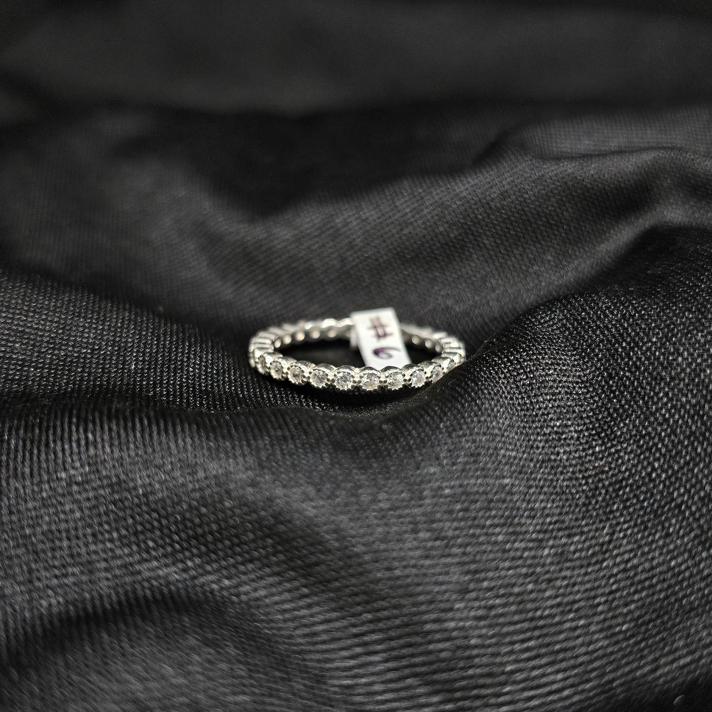 Classic CZ Eternity Band Ring – Size 6, 1.5g, Silver Finish