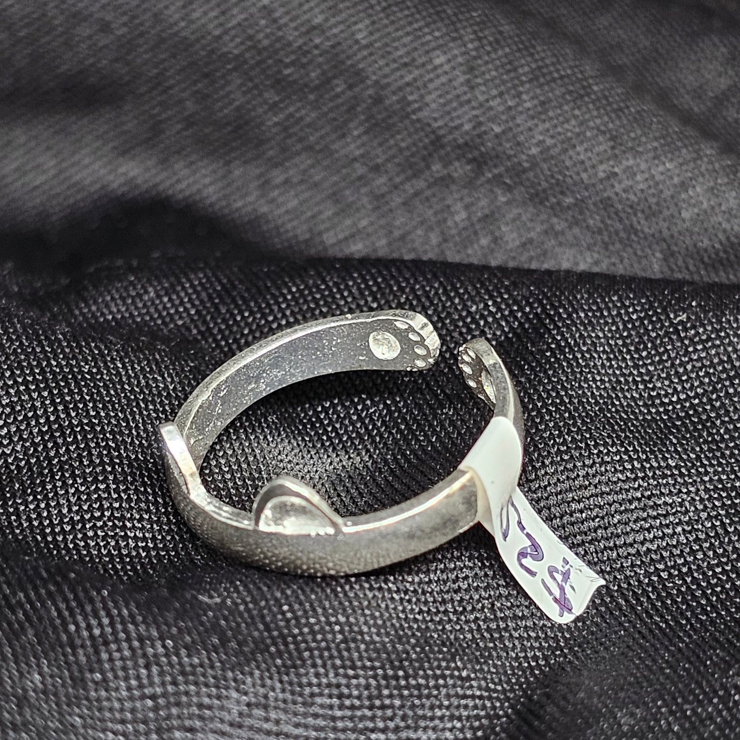Minimalist Cat Ear Ring – Silver Tone, Size 7, Cute & Unique