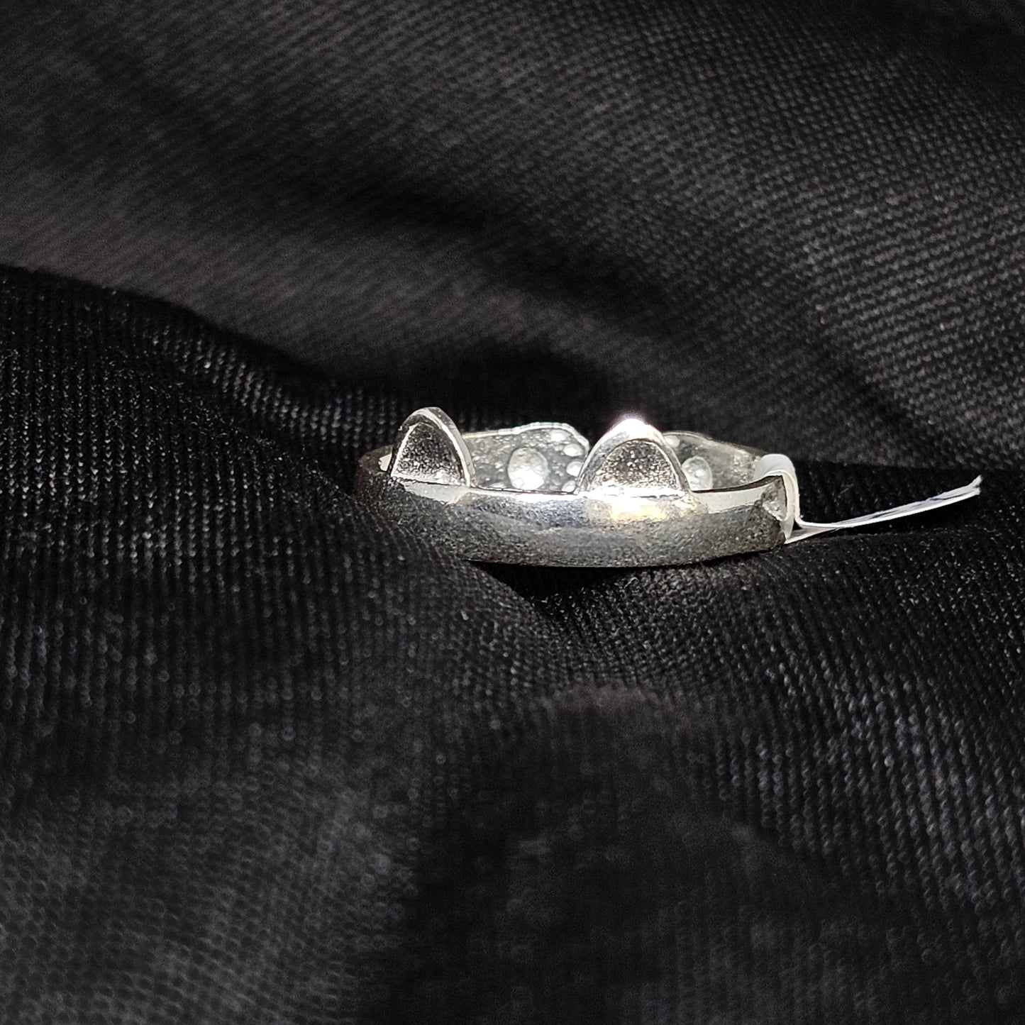 Minimalist Cat Ear Ring – Silver Tone, Size 7, Cute & Unique