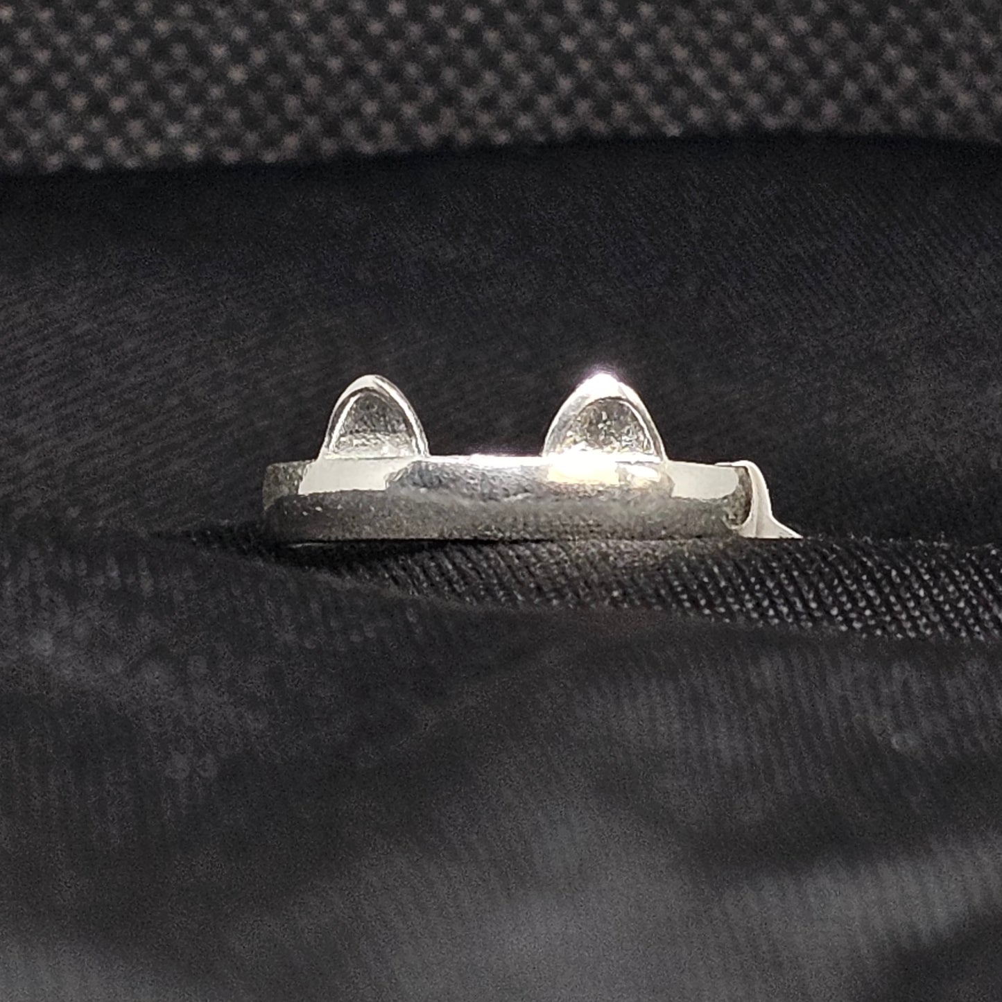 Minimalist Cat Ear Ring – Silver Tone, Size 7, Cute & Unique