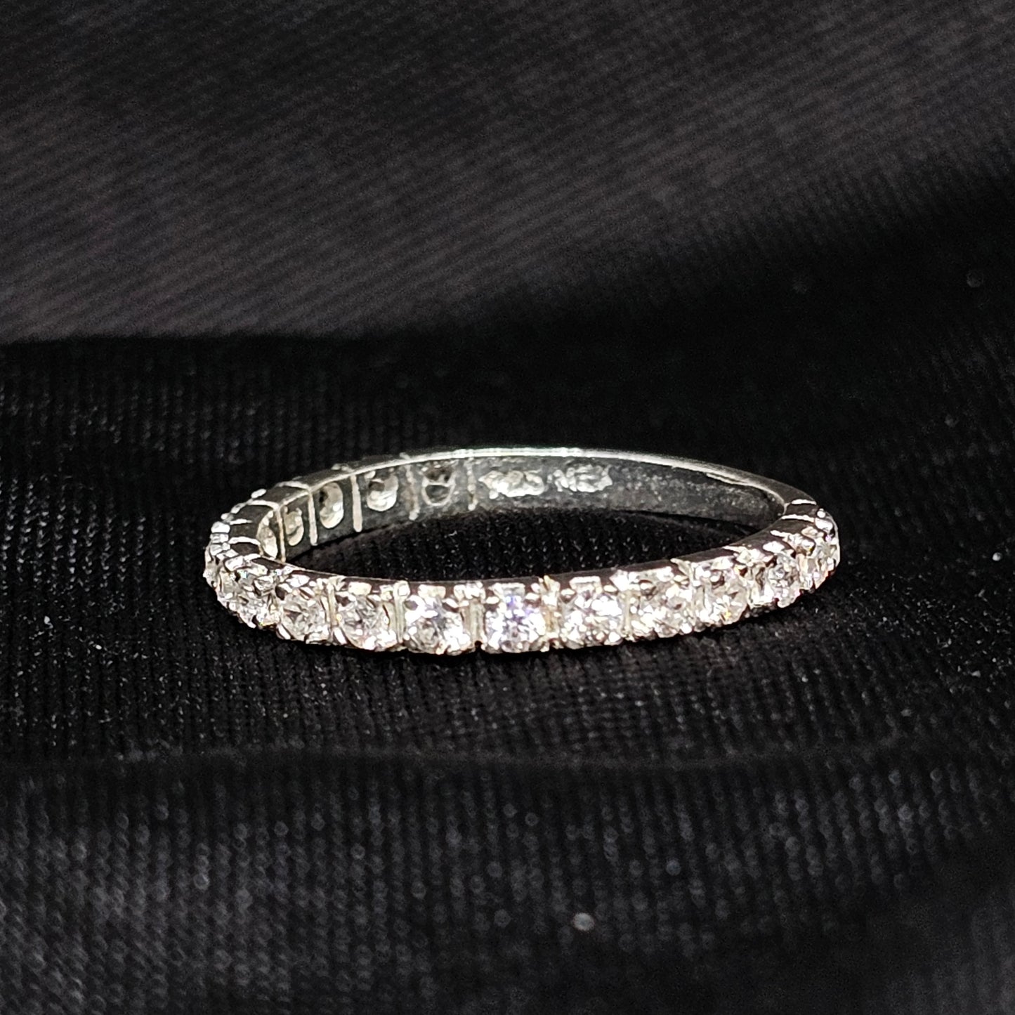 Silver Eternity Band Ring with Sparkling Stones – Size 7, 1.5g