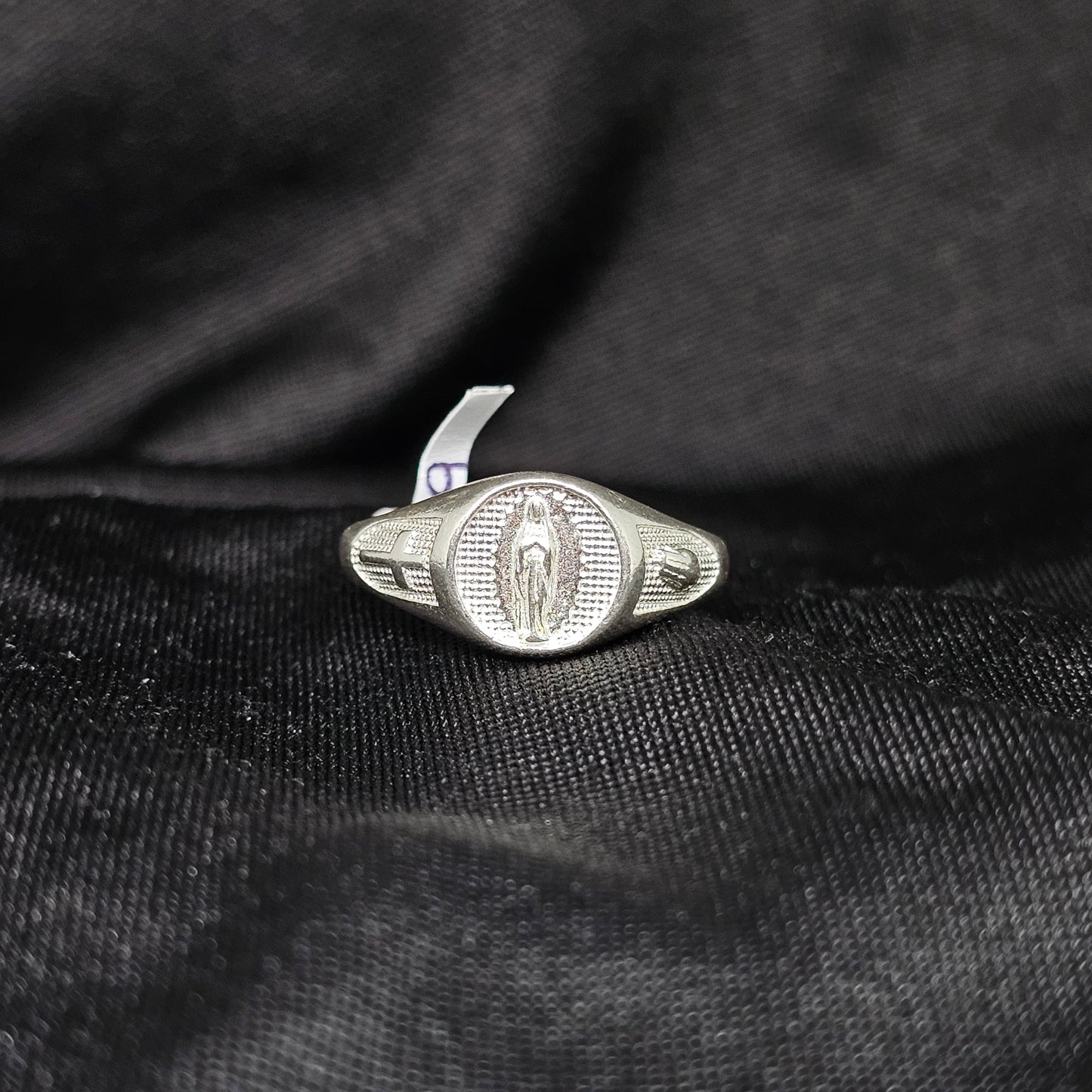 Religious Silver Signet Ring, Size 9, Durable & Symbolic