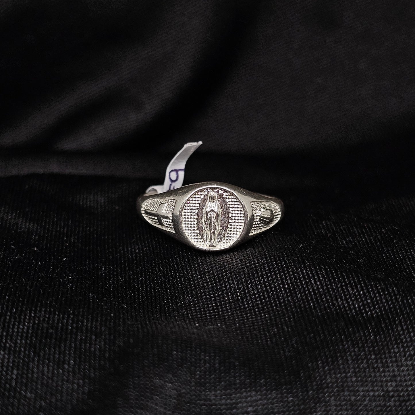 Religious Silver Signet Ring, Size 9, Durable & Symbolic