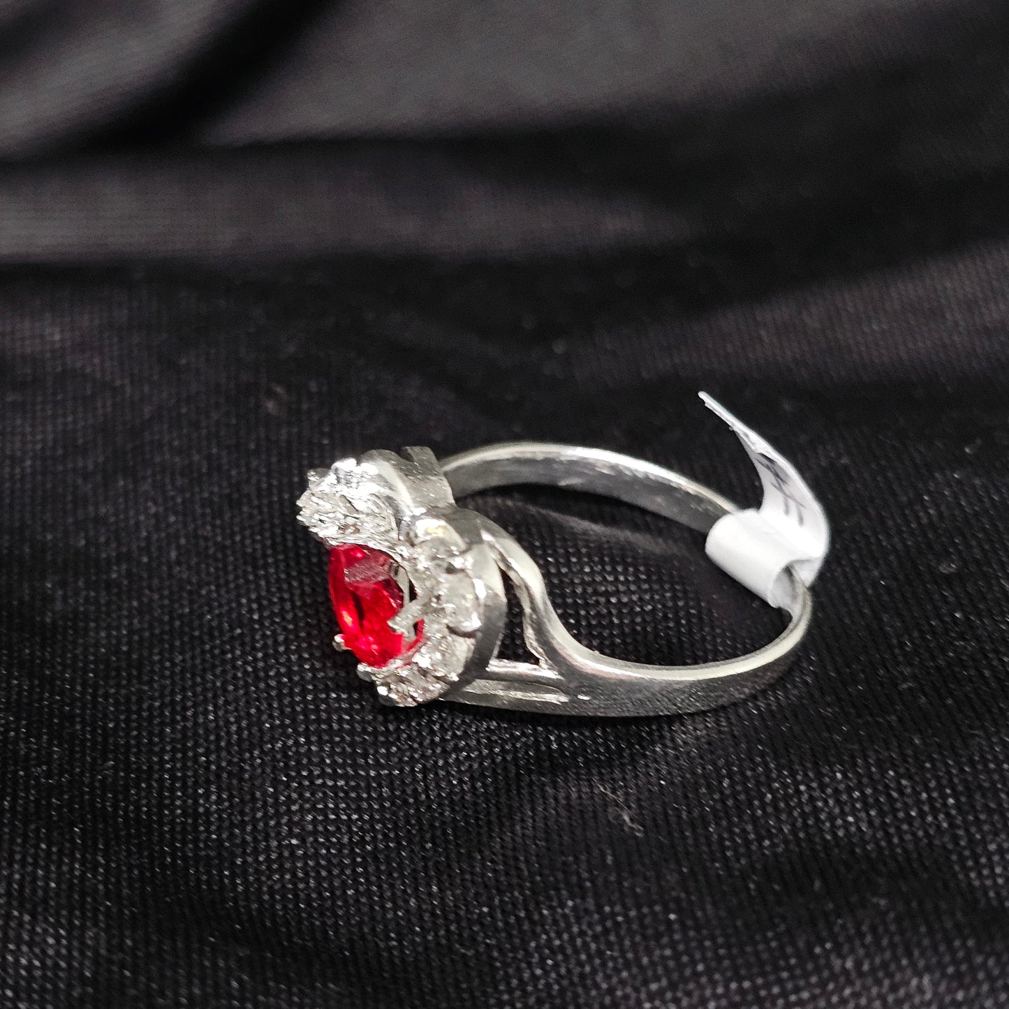 Red Heart Crystal Ring, Size 9, Romantic Sparkle & Shine