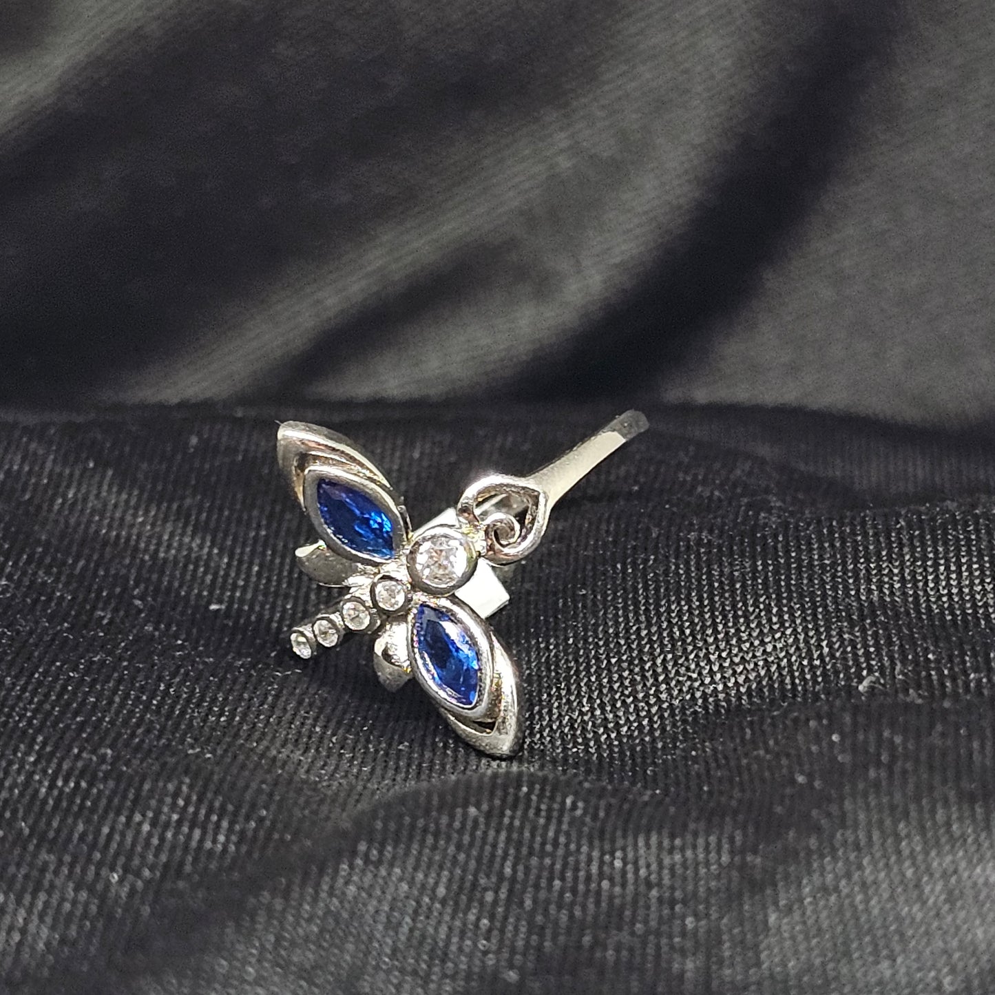 Blue Dragonfly Ring, Size 9, Elegant Nature-Inspired Design
