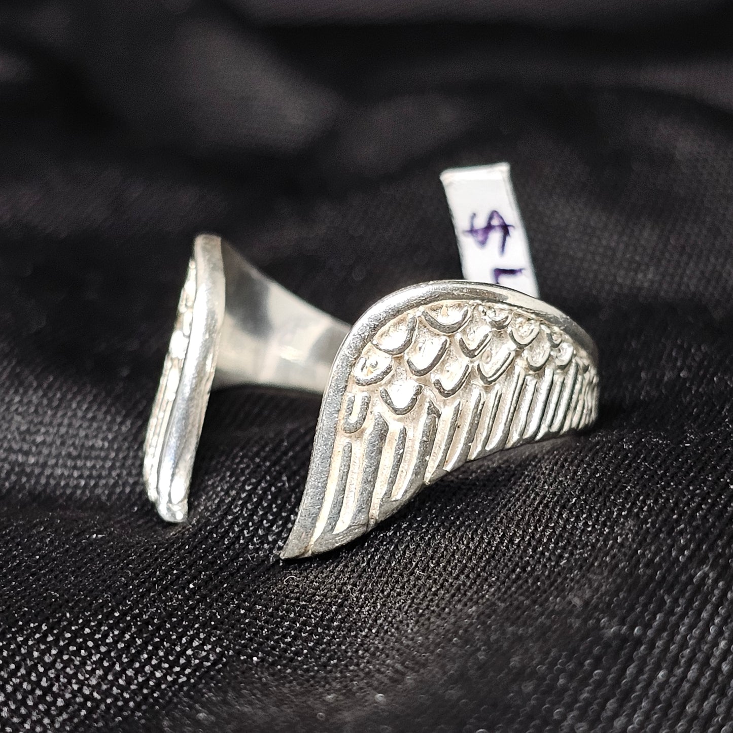 Angel Wings Open Ring in Silver – Size 10, 4g, Adjustable Style