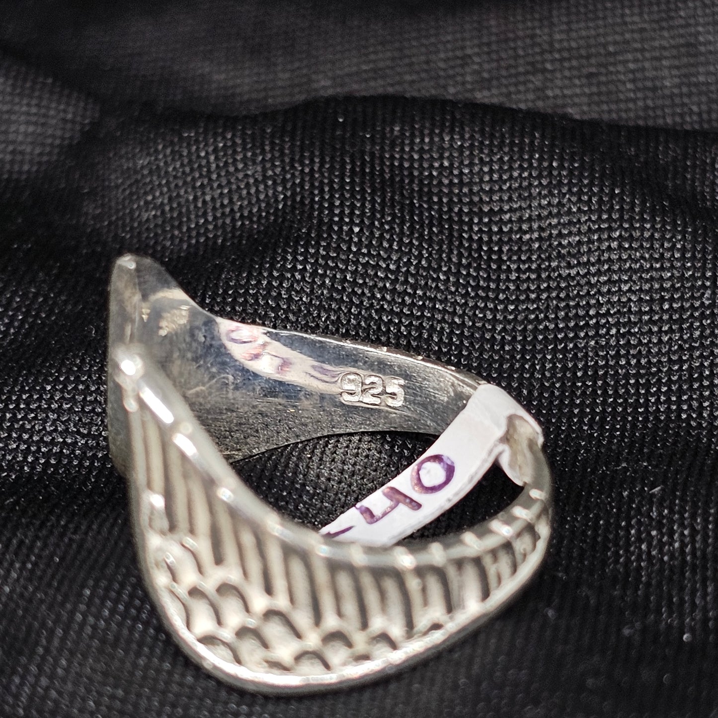 Angel Wings Open Ring in Silver – Size 10, 4g, Adjustable Style