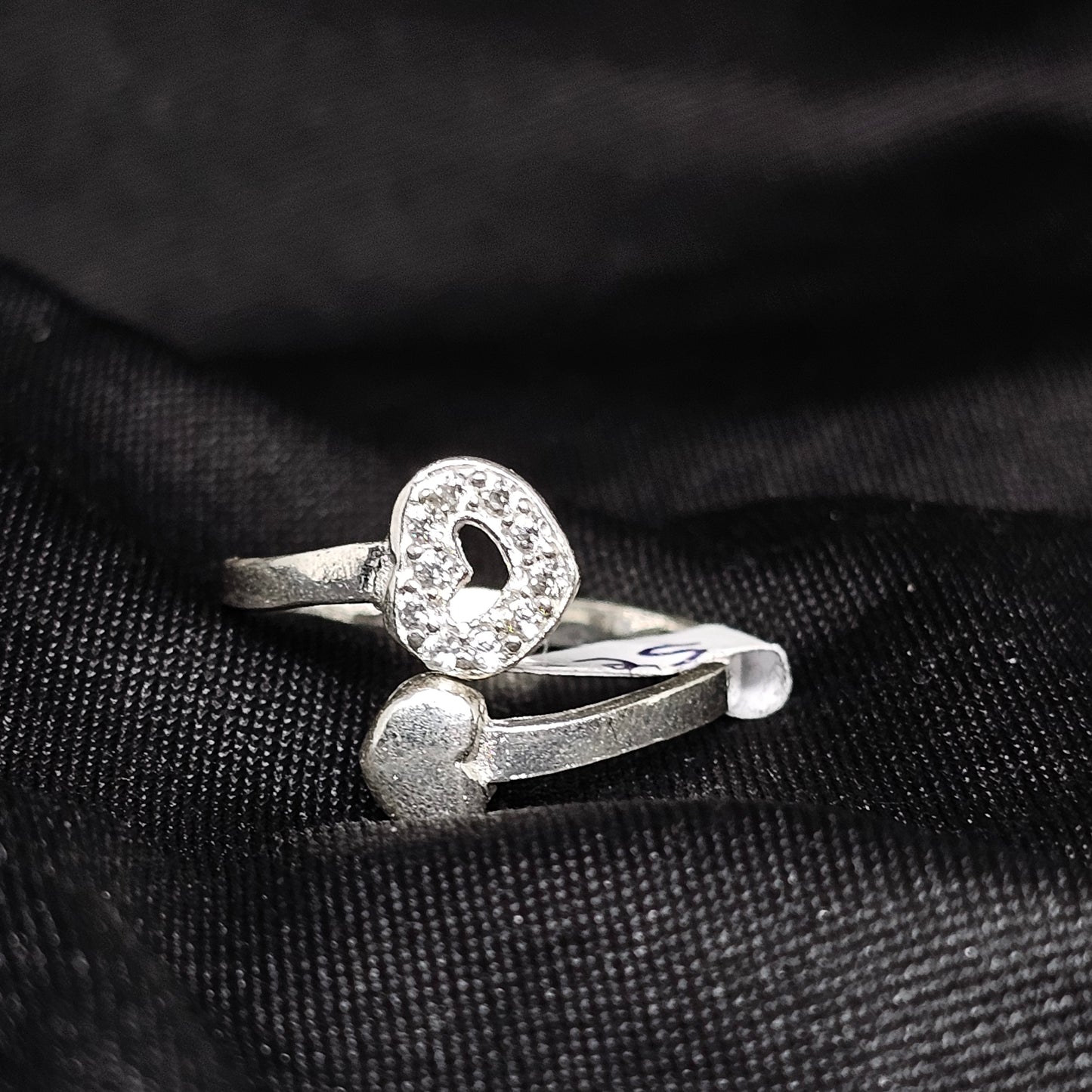 Open Heart CZ Ring in Silver – Size 10, 2.5g, Minimalist Love