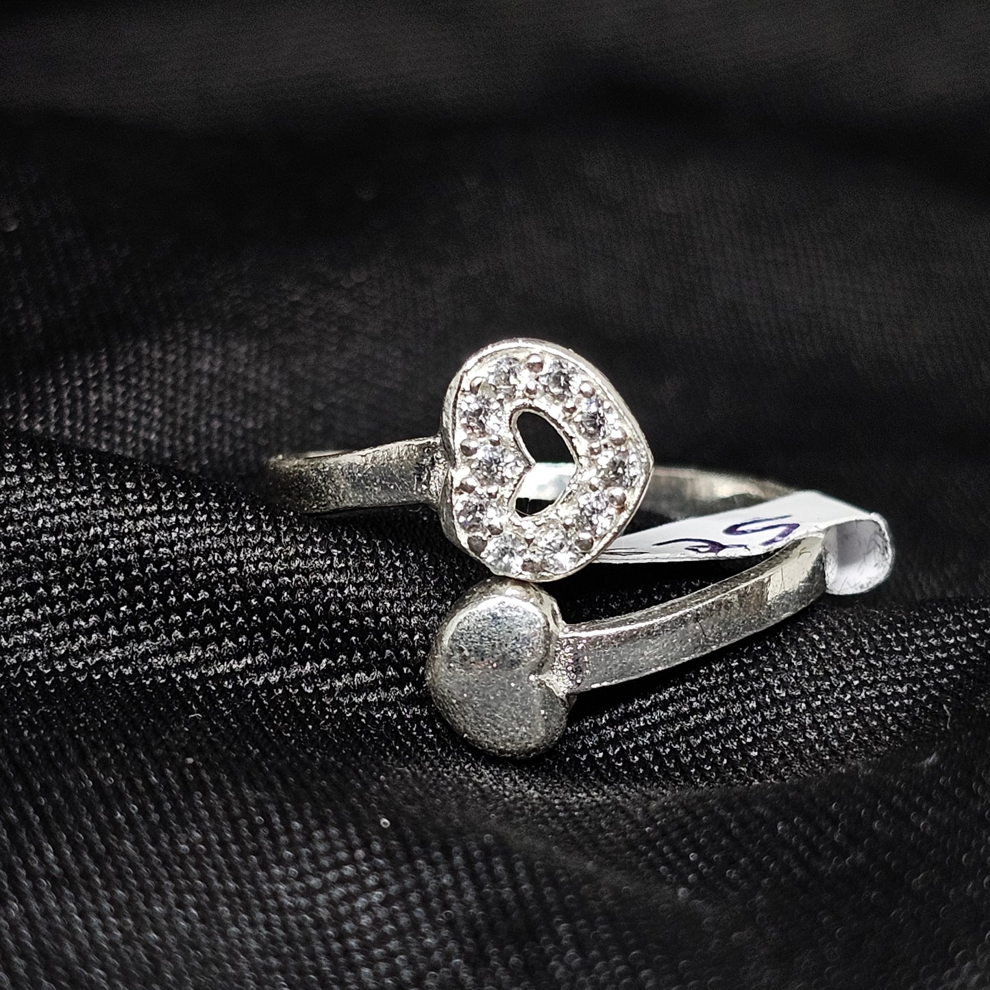 Open Heart CZ Ring in Silver – Size 10, 2.5g, Minimalist Love