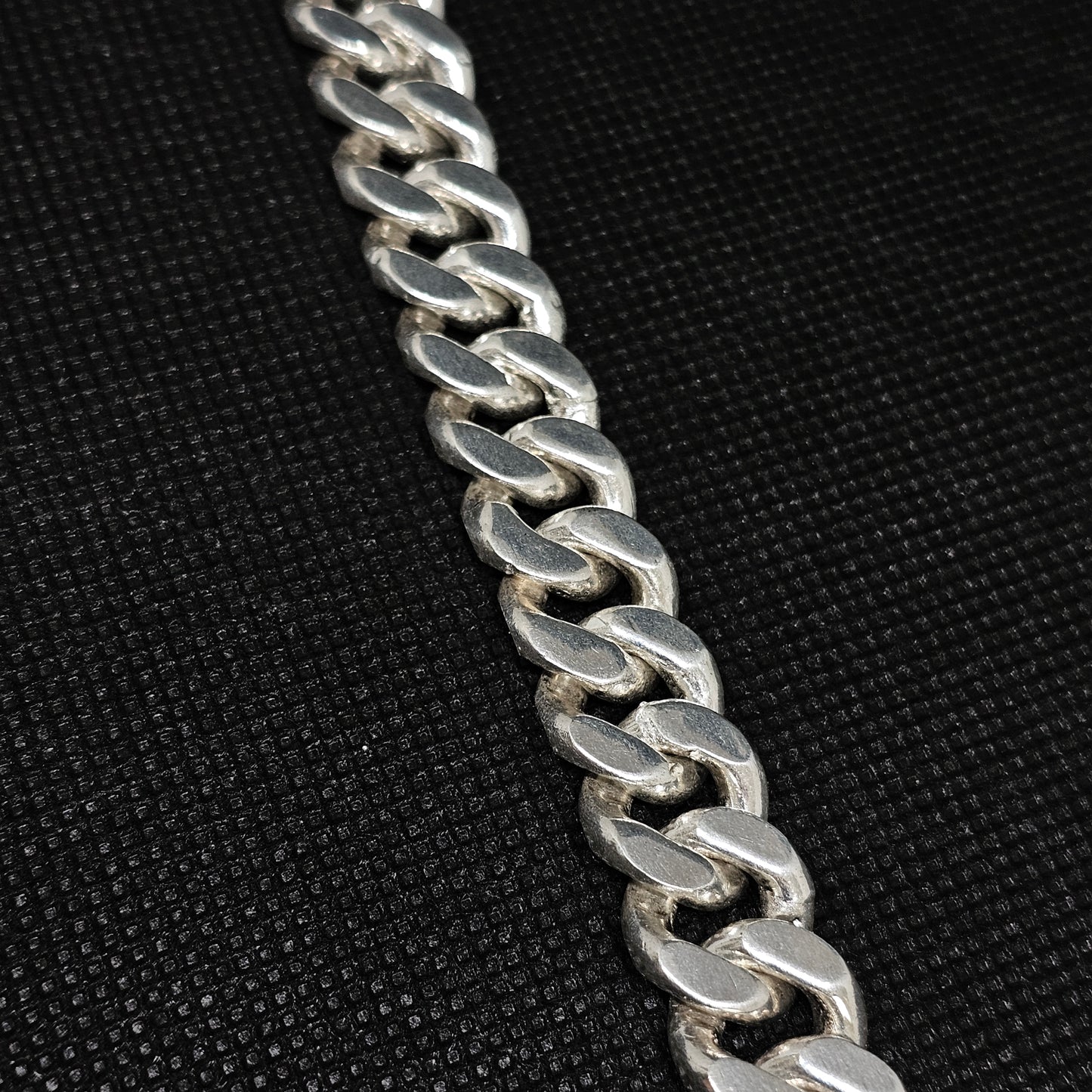 Diamond Cut Cuban Link Sterling Silver Bracelet for Men
