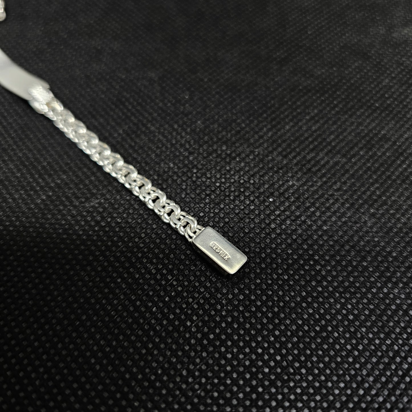 Kids Twisted Curb ID Bracelet in Silver with Polished Plate