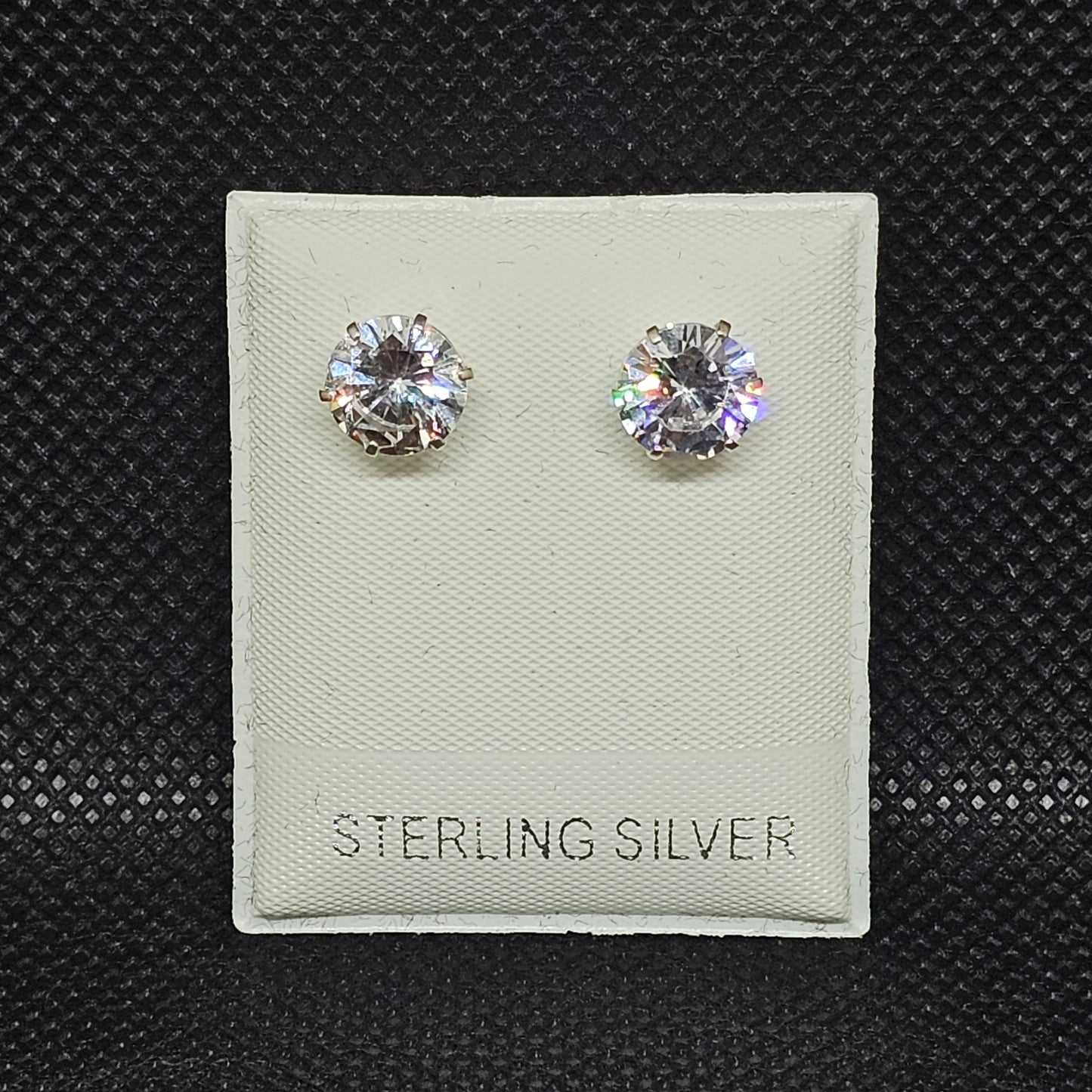 Sterling Silver CZ Stud Earrings with Screw Backs for Women & Men