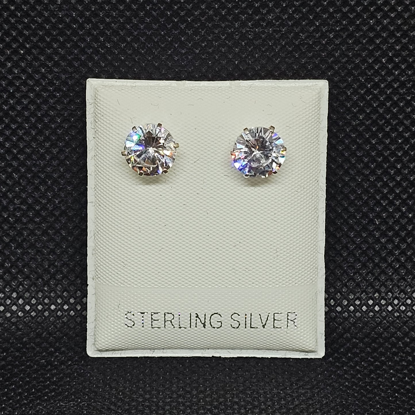Sterling Silver CZ Stud Earrings with Screw Backs for Women & Men