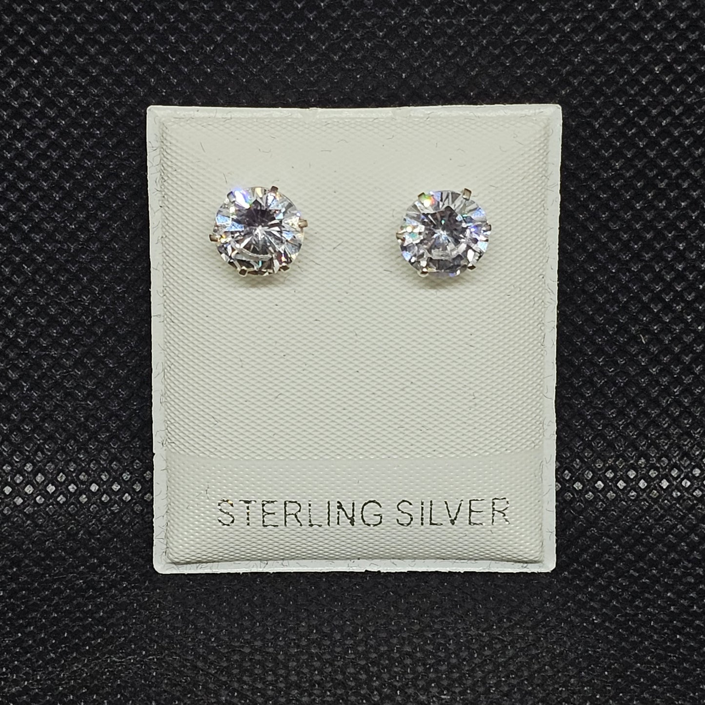 Sterling Silver CZ Stud Earrings with Screw Backs for Women & Men