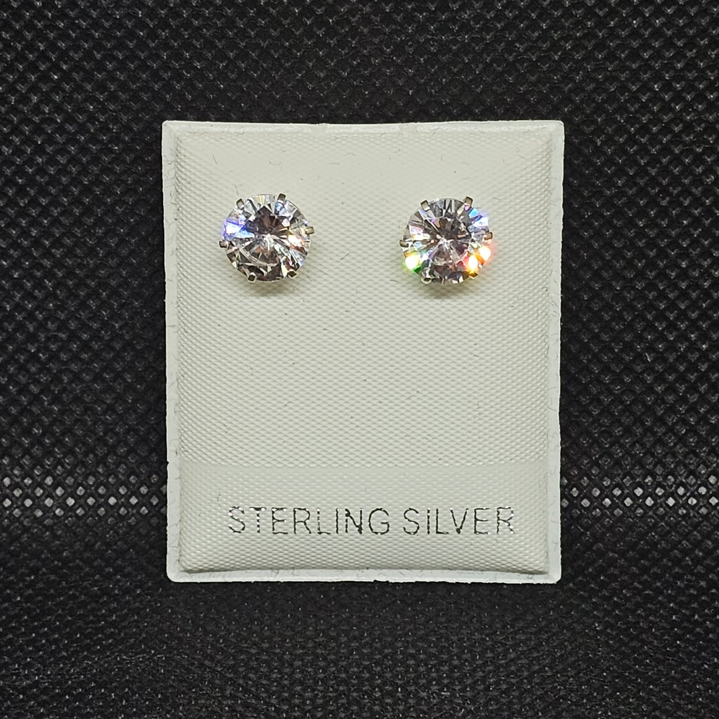 Sterling Silver CZ Stud Earrings with Screw Backs for Women & Men