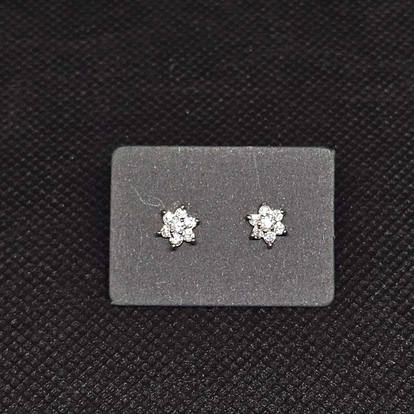 Flower CZ Stud Earrings – Sparkling ¼” with Pushback Closure