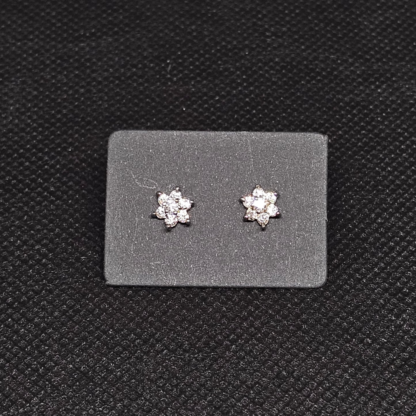 Flower CZ Stud Earrings – Sparkling ¼” with Pushback Closure