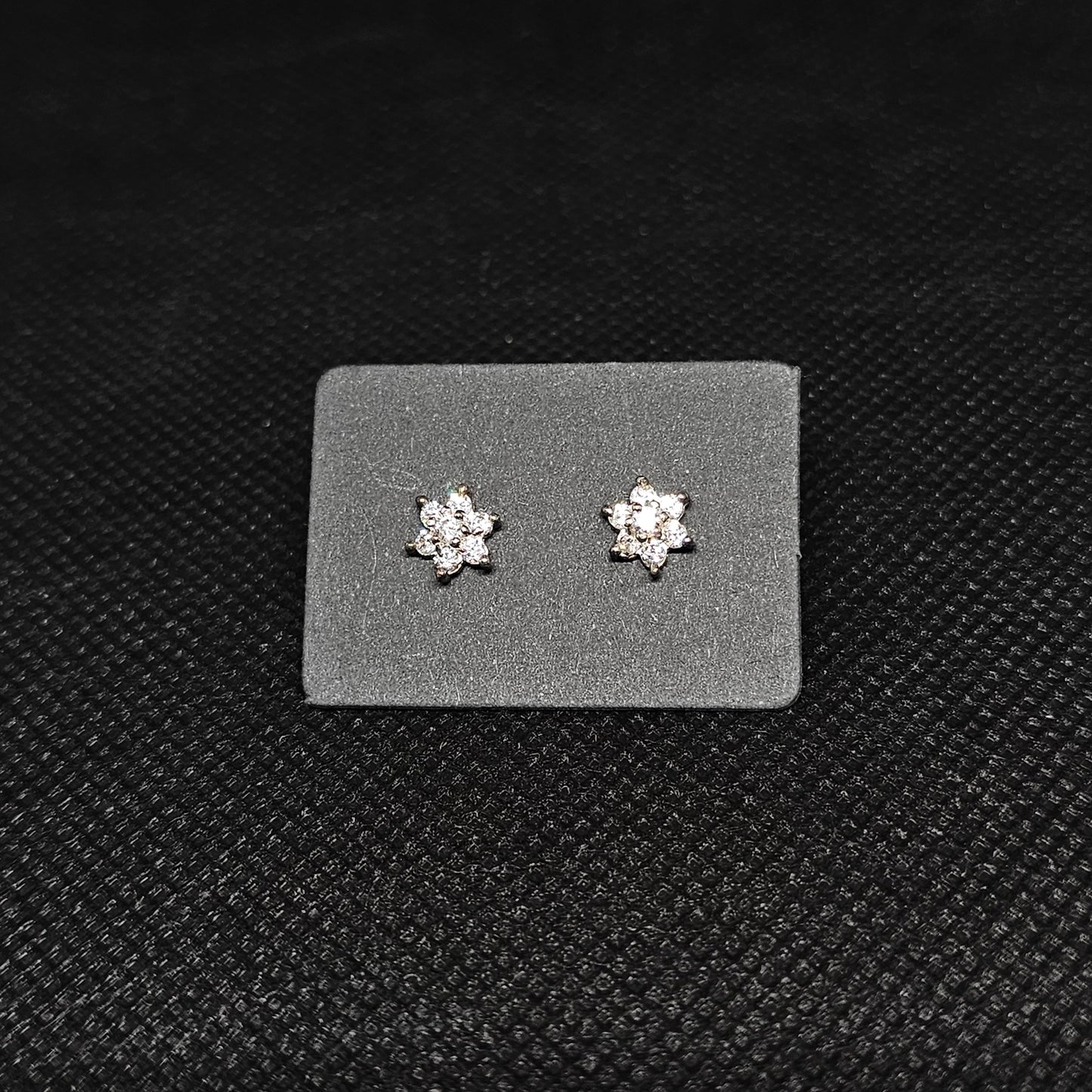 Flower CZ Stud Earrings – Sparkling ¼” with Pushback Closure