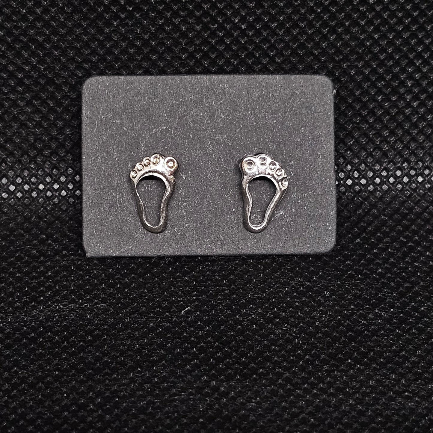 Baby Feet CZ Stud Earrings – ½” with Secure Screwball Backs