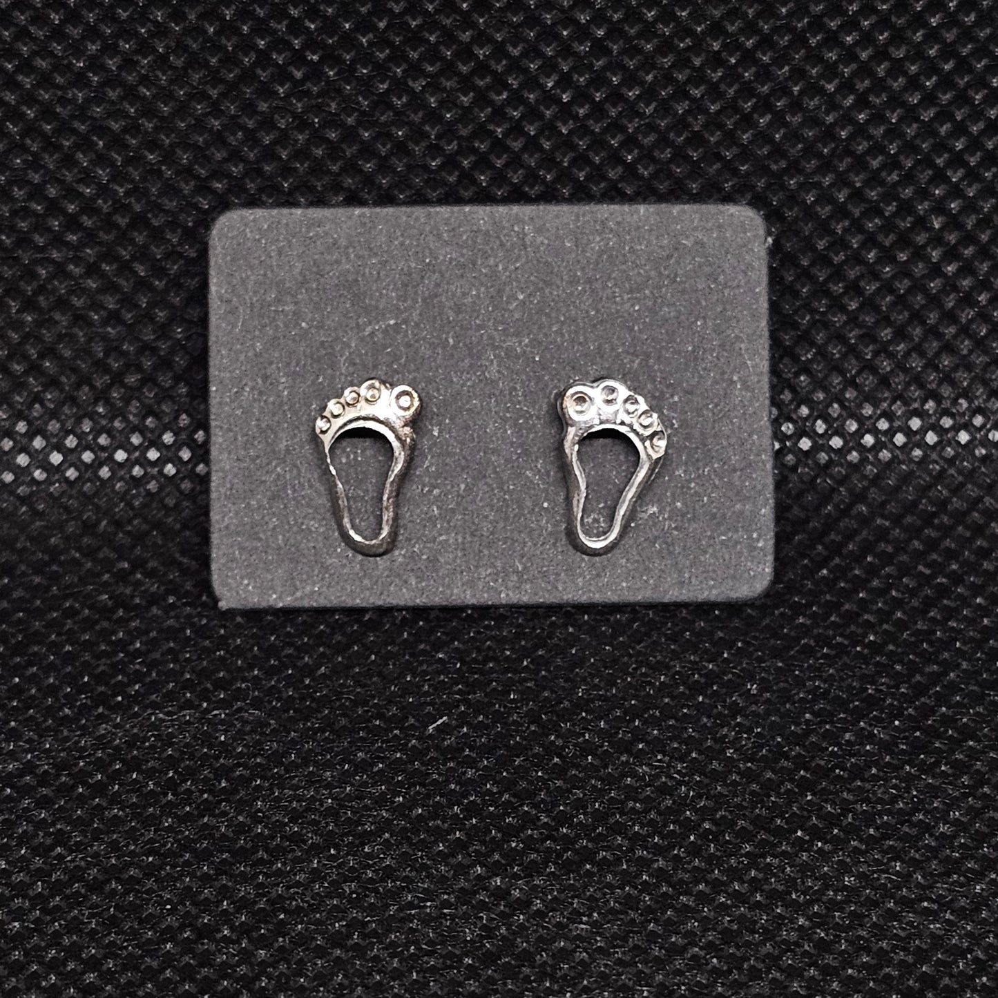 Baby Feet CZ Stud Earrings – ½” with Secure Screwball Backs