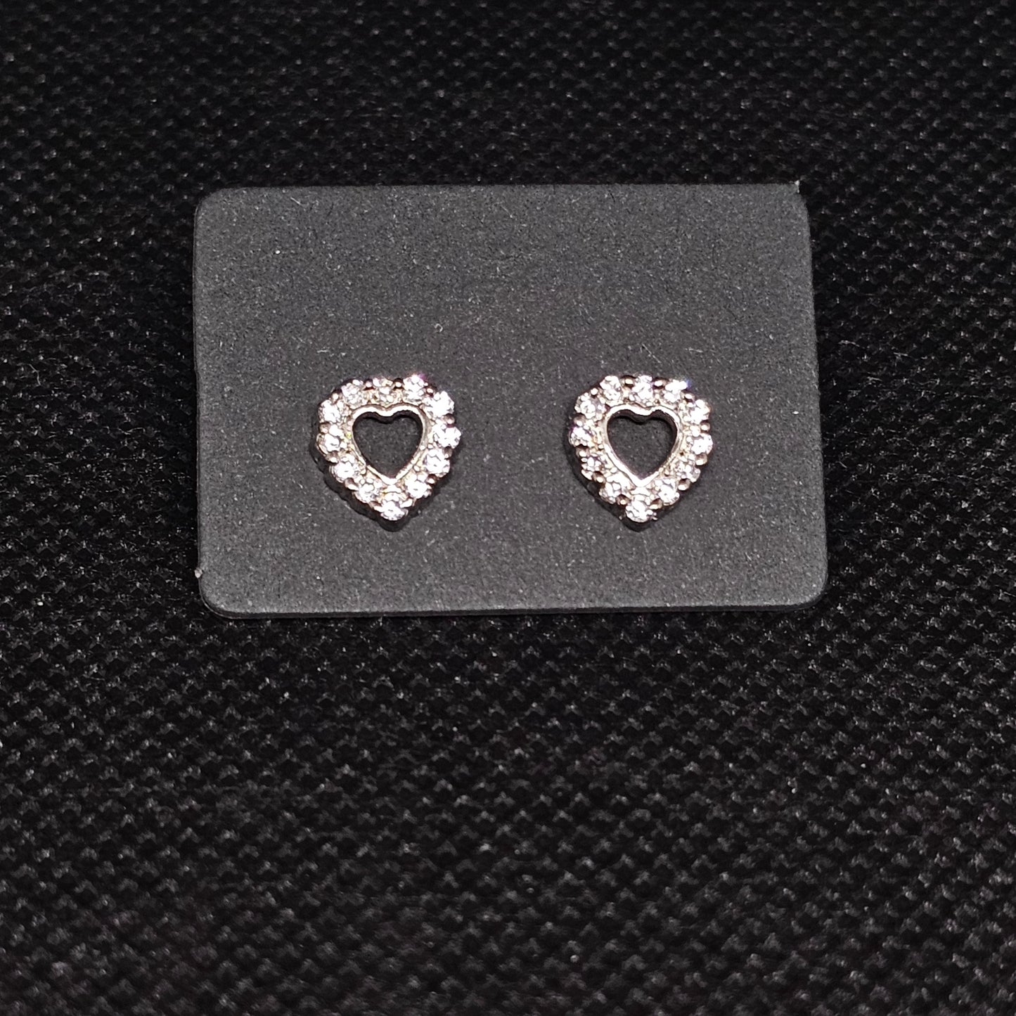 Heart CZ Stud Earrings – ¼” Sparkling Design with Pushback Backs