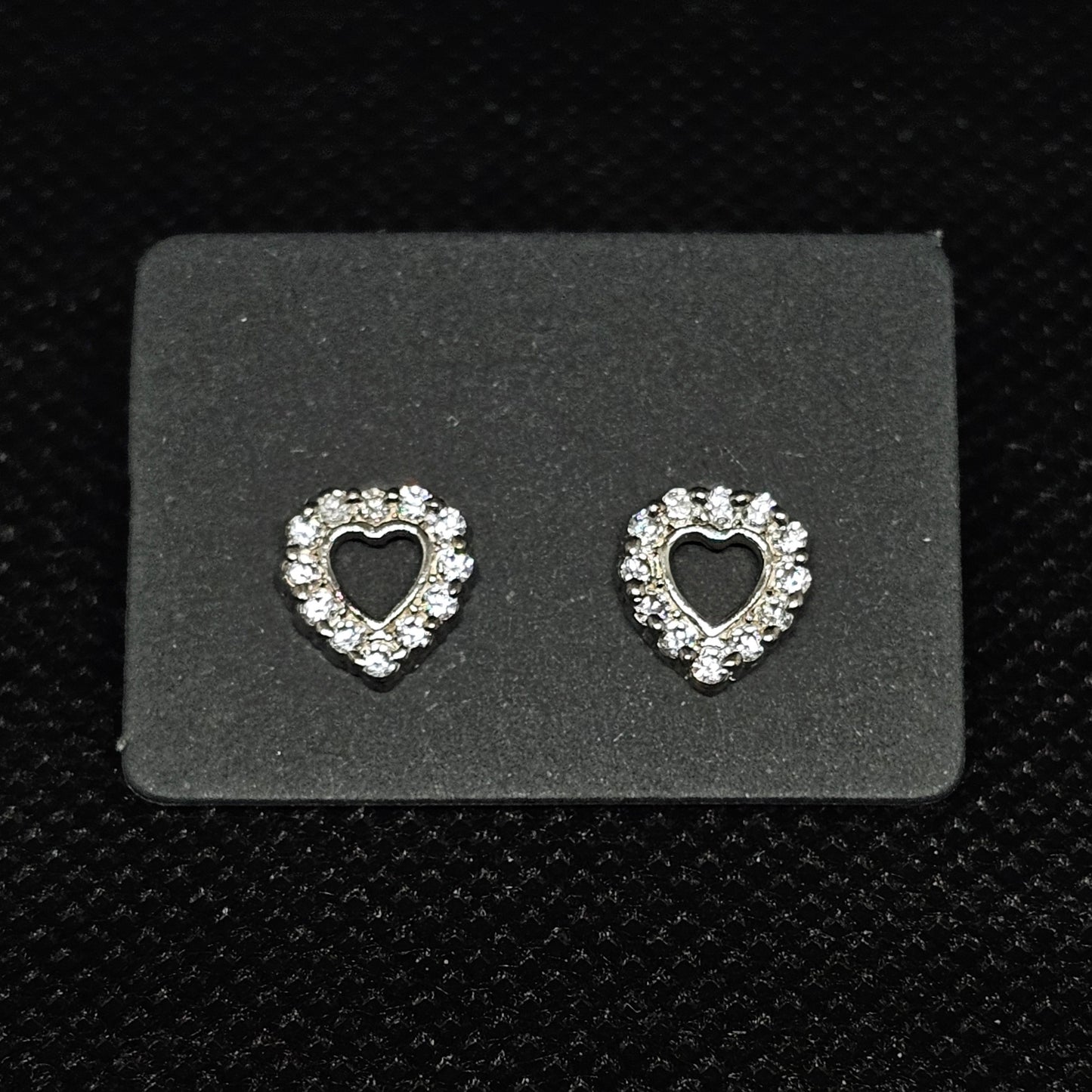 Heart CZ Stud Earrings – ¼” Sparkling Design with Pushback Backs