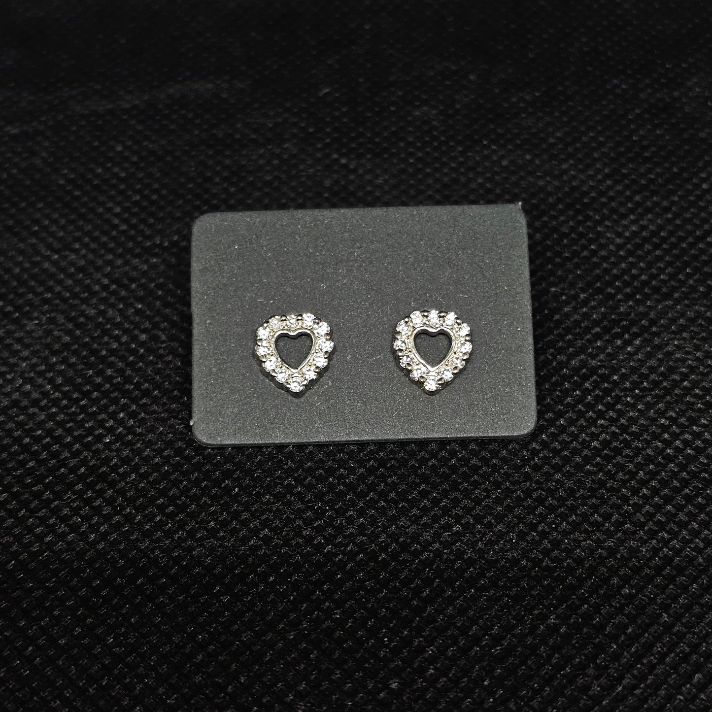 Heart CZ Stud Earrings – ¼” Sparkling Design with Pushback Backs