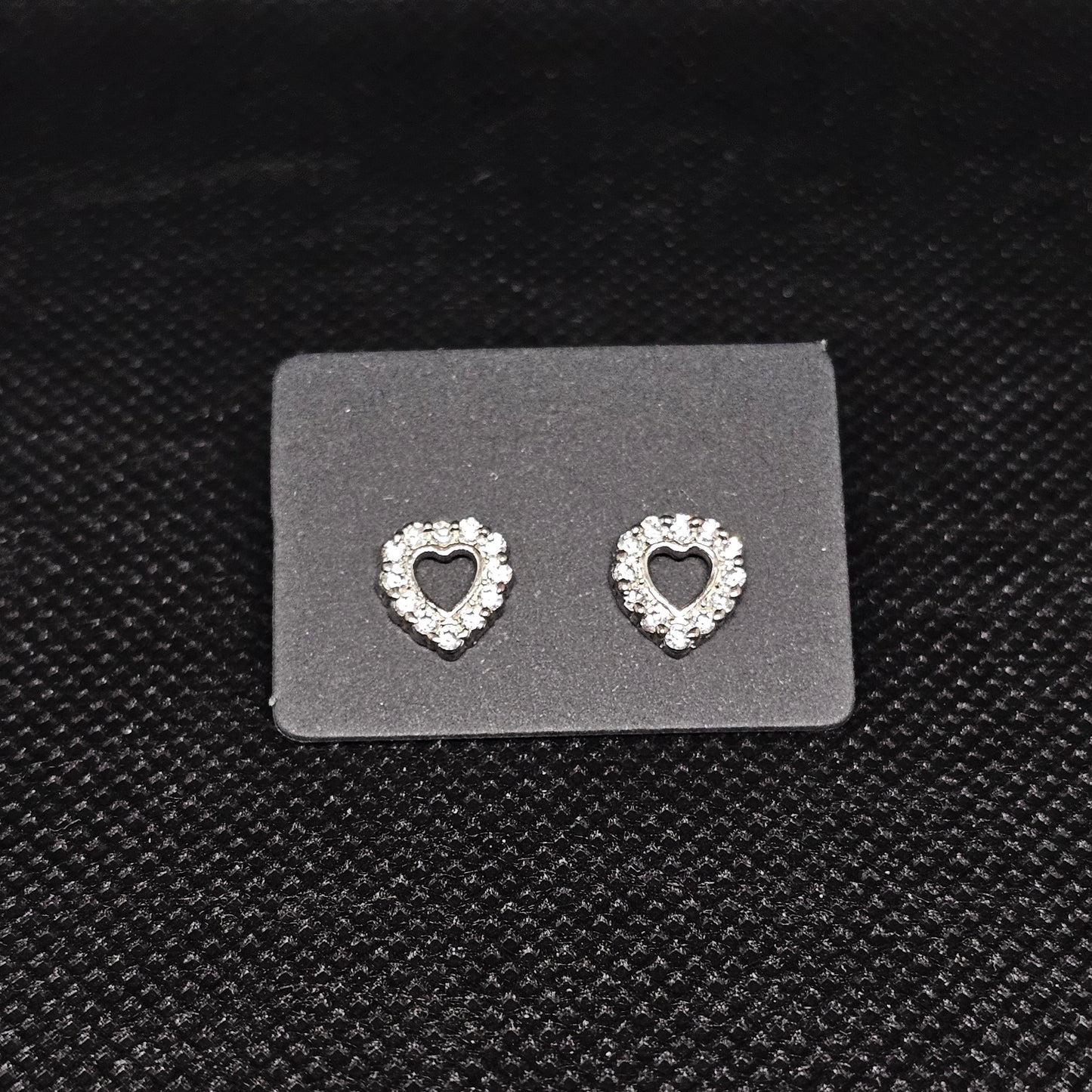 Heart CZ Stud Earrings – ¼” Sparkling Design with Pushback Backs