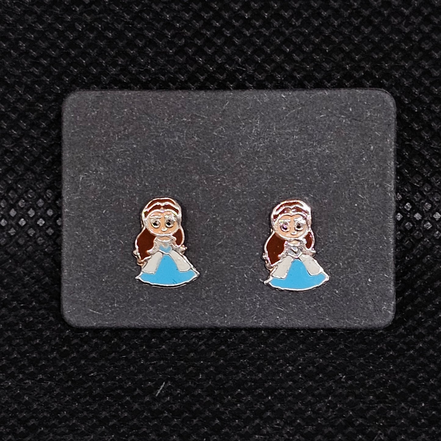 Belle Beauty & the Beast Stud Earrings with CZ & Pushback ½”