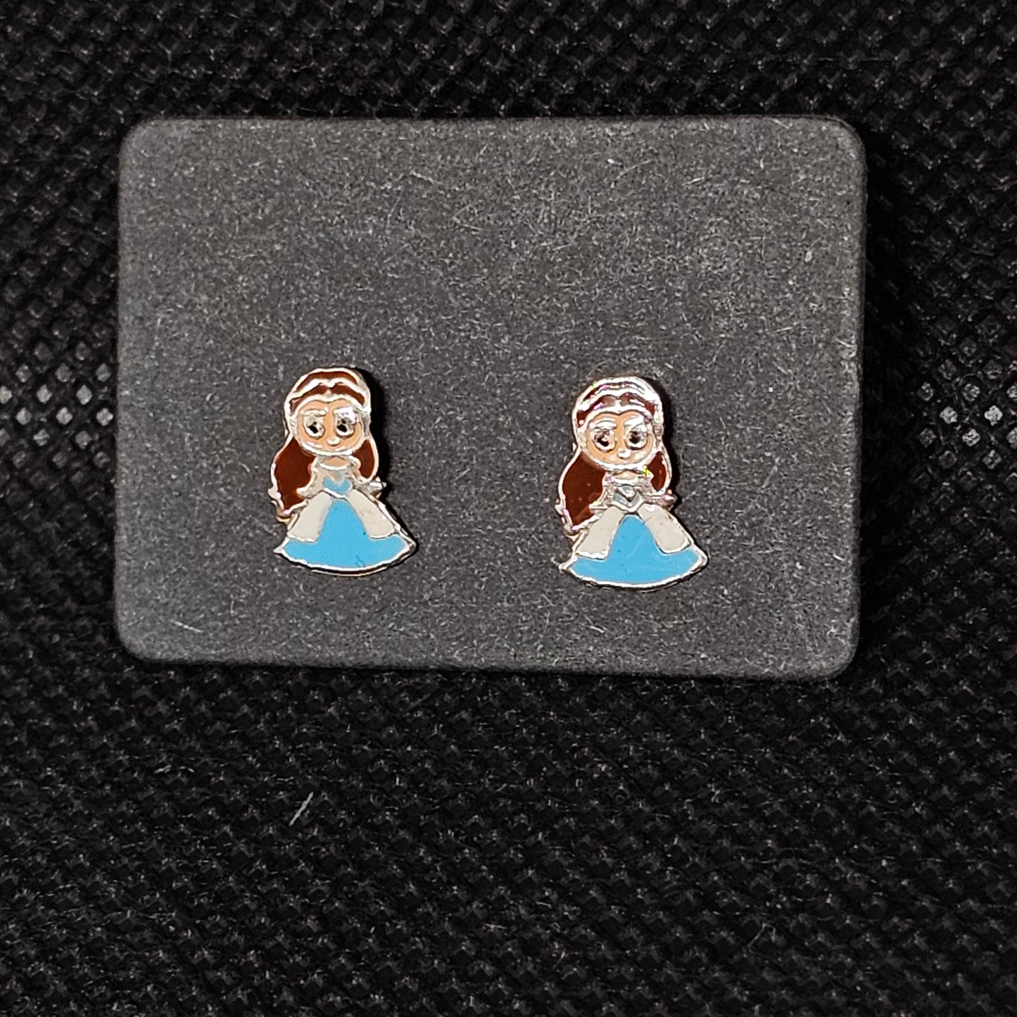 Belle Beauty & the Beast Stud Earrings with CZ & Pushback ½”