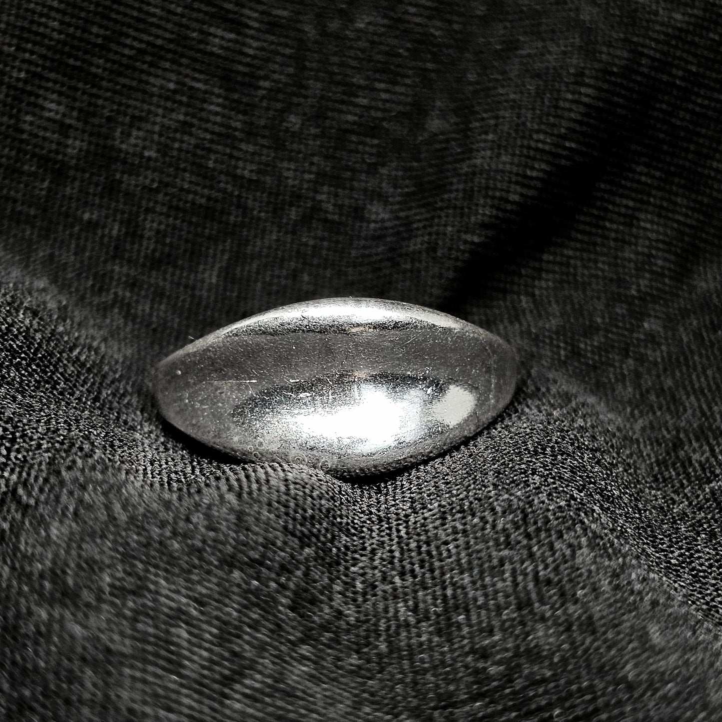 Polished Silver Dome Ring with Bold Minimalist Statement Look